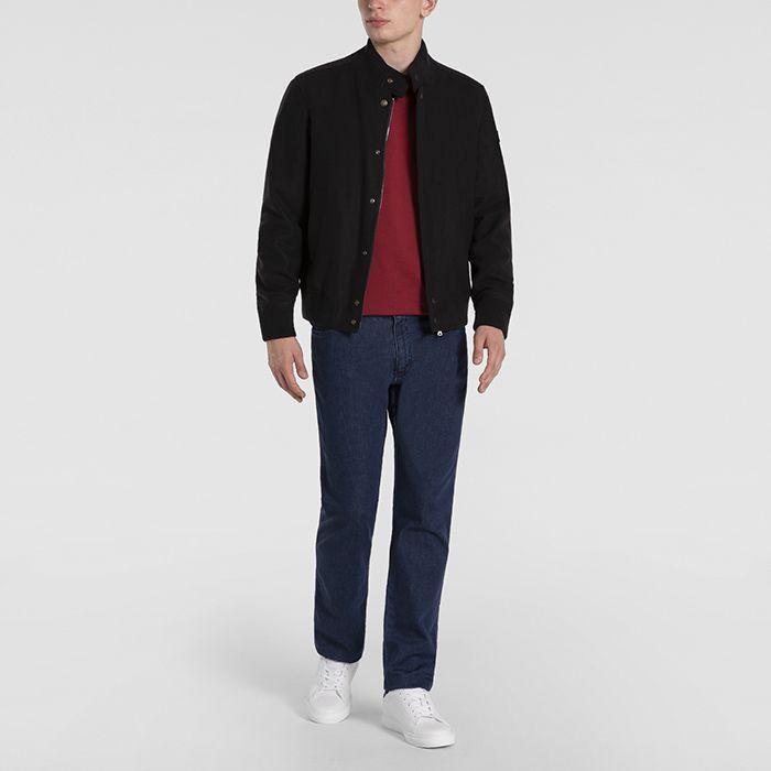 PAUL & SHARK Men's Water Resistant Wool Bomber Jacket - Navy Blue | Lightweight Warm Winter Coat for Outdoor Activities & Casual Wear