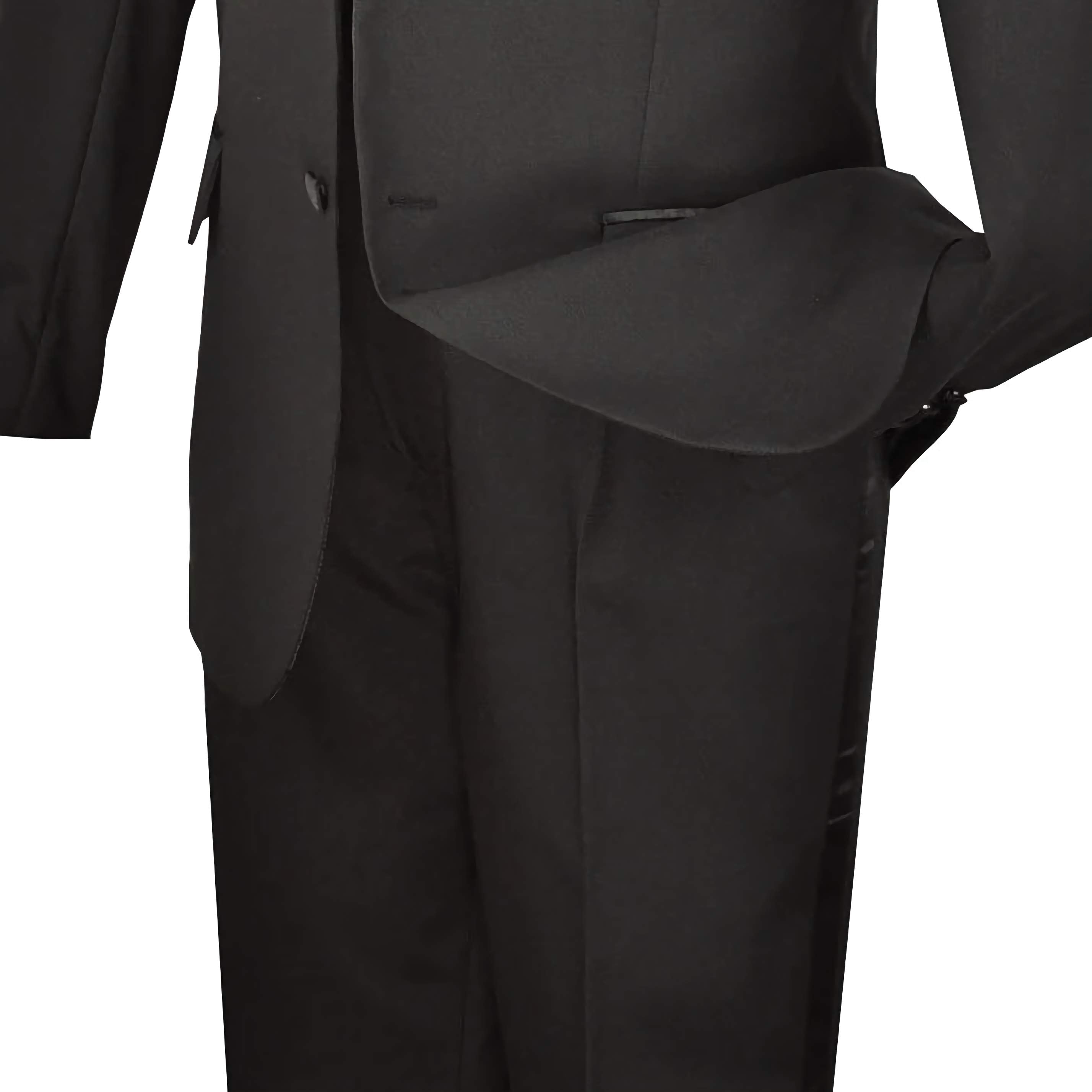 Royale Collection Men's Black Regular Fit 2-Piece Tuxedo Suit for Weddings, Prom & Formal Events