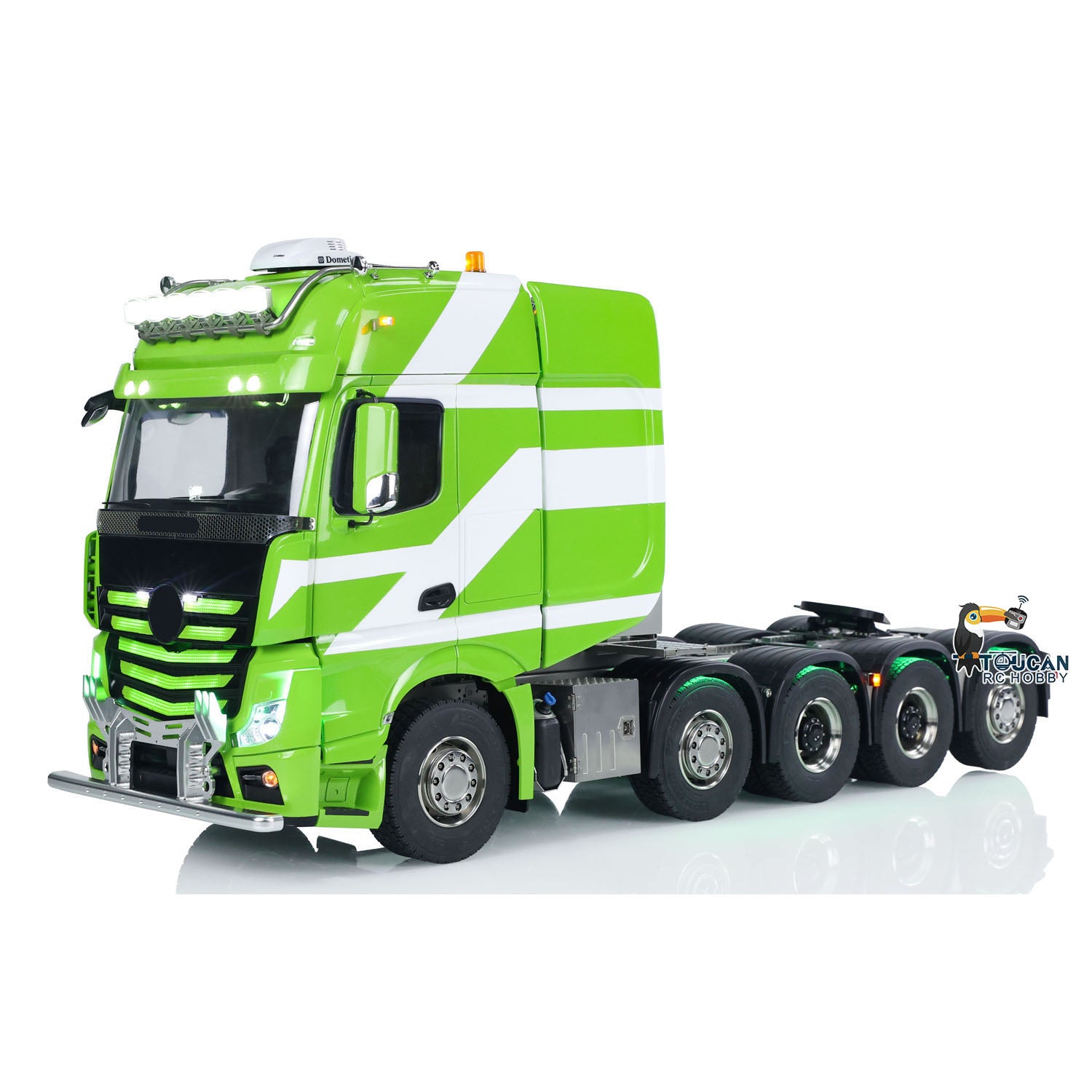 1/14 Scale Unitru 3363 RC Tractor Truck - 10x10 Metal Chassis Remote Control Lorry with FPV Camera, Smoke Effect & Warning Lights - Ready-to-Run RTR Model for Off-Road Adventure & Construction Site Play