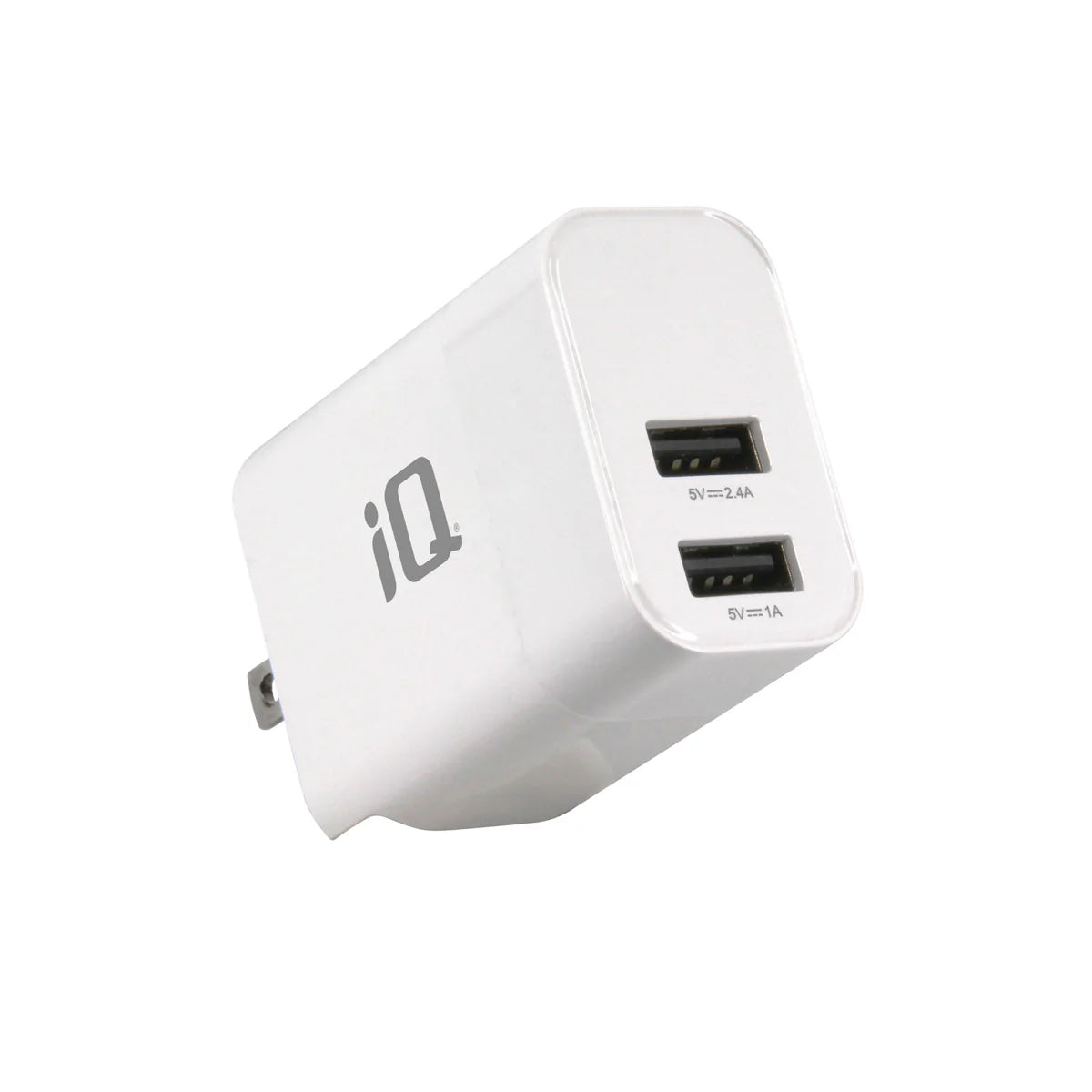 Fast Charging iQ 3.4A Dual Port USB Wall Charger Adapter - White | For iPhone, Android & Tablets | Home, Office & Travel Use