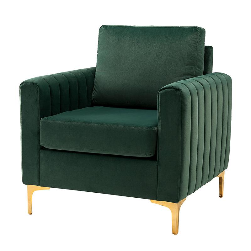Luxury Didyme Velvet Club Armchair - Modern Accent Chair for Living Room, Bedroom & Office - Plush Upholstered Lounge Chair with Sturdy Wooden Legs - Perfect for Reading Nook, Home Theater & Cozy Spaces