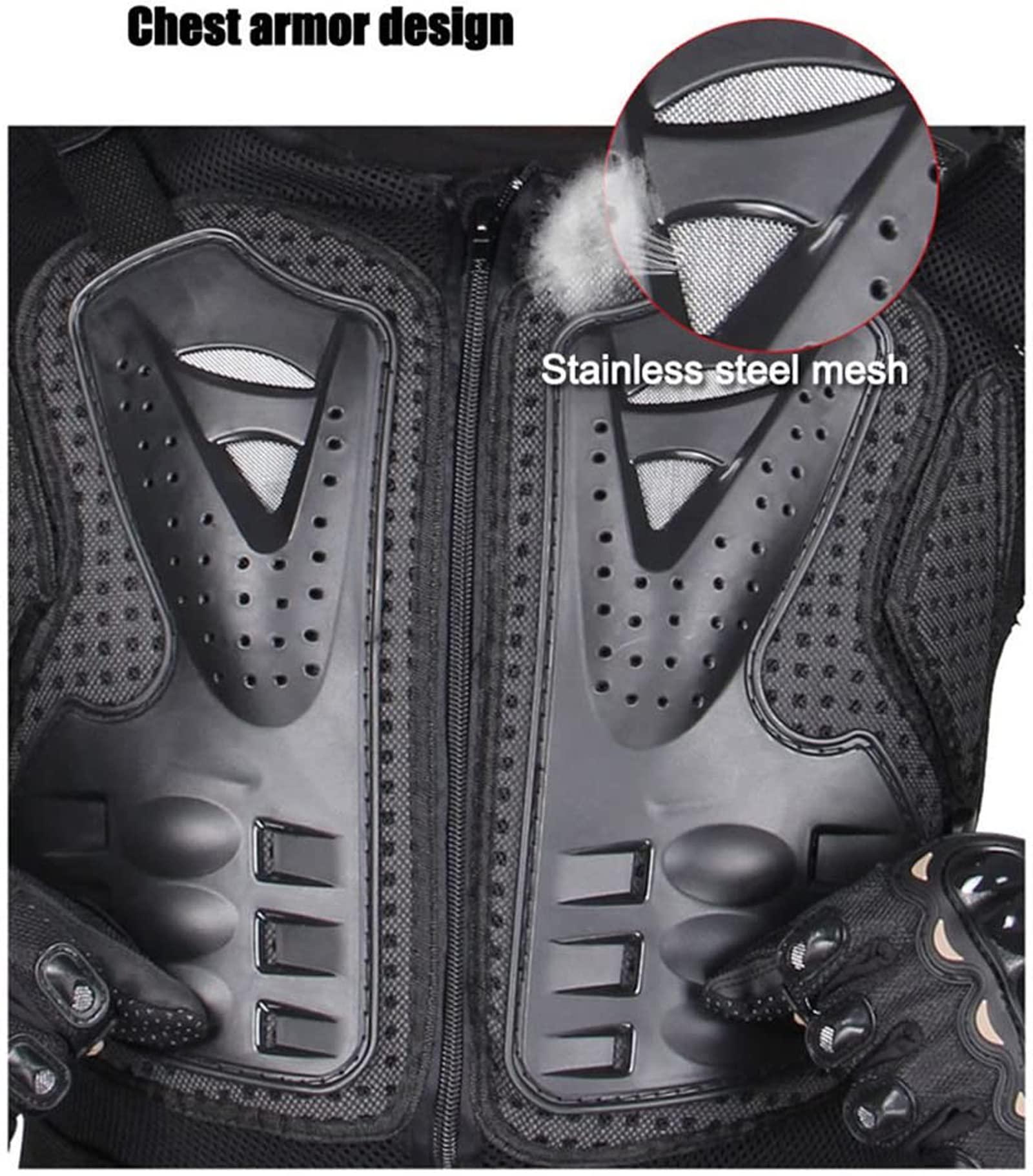 Motorcycle Armor Jacket with Spine & Chest Protection - Motocross & MTB Gear for Riders