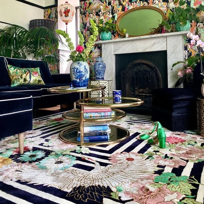 Kimono Noir Hand Tufted Rug - Premium Japanese-Inspired Home Decor - Perfect for Living Room, Bedroom & Meditation Spaces