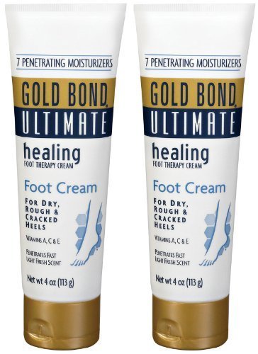 Gold Bond Ultimate Healing Foot Therapy Cream – 4 oz, 2 Pack – Intensive Moisturizing & Cracked Heel Relief – Perfect for Dry Feet Care & Pedicure Prep