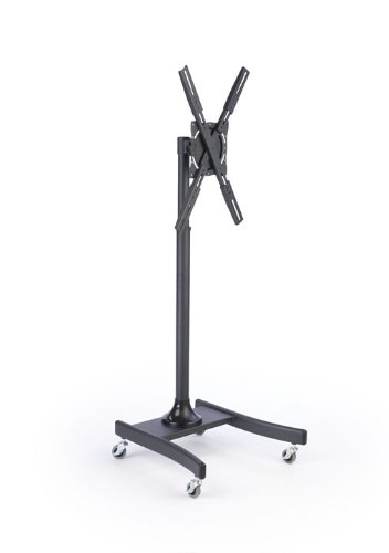 Adjustable Height TV Stand on Wheels for 32-47 Inch HDTV & Monitor - Tilting, Black (MB842BLK) - Perfect for Living Room, Bedroom, or Office Entertainment Setup