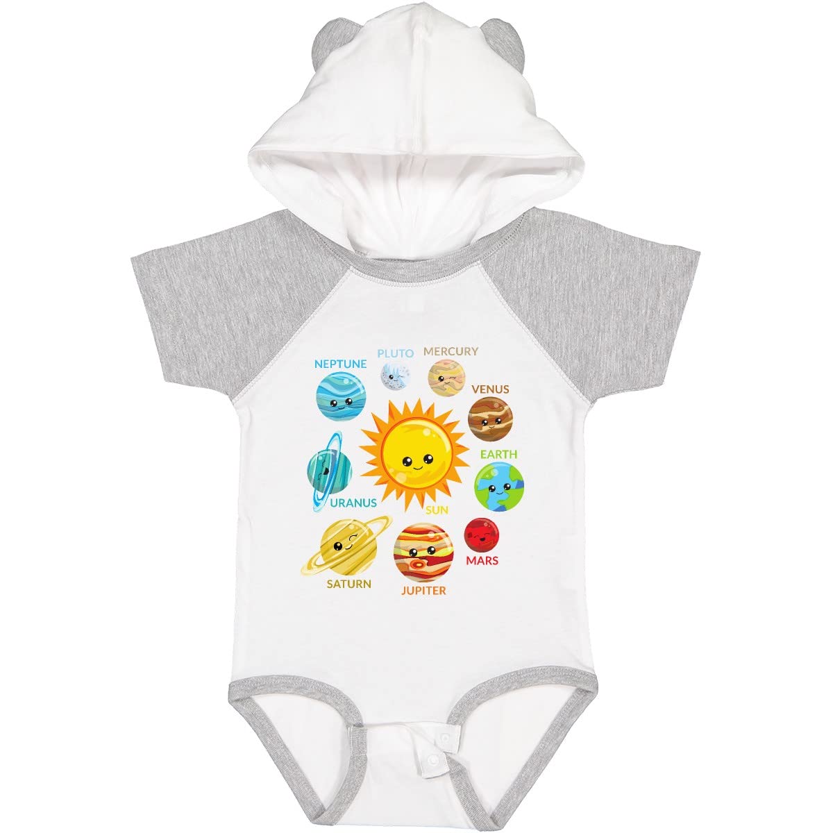 Inktastic Cute Planets Solar System Space Cosmos Galaxy Baby Bodysuit - Soft & Comfortable Astronaut Outfit for Infants & Toddlers - Perfect for Space-Themed Birthday Parties, Nursery Photos & Science Lovers