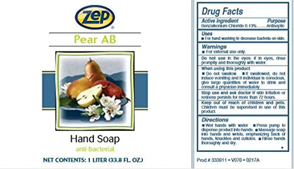 Zep Antibacterial Hand Soap Gel Refill - 1 Liter (Pack of 6) | 333911 | For Dispenser Refills | Ideal for Offices, Hospitals & Public Restrooms
