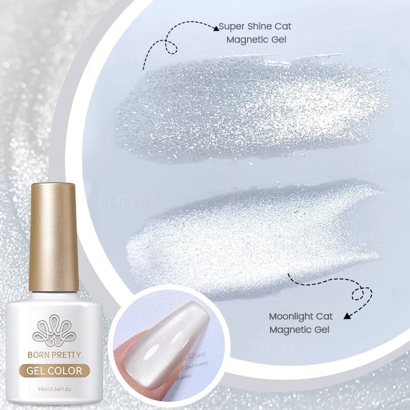 Moonlight Cat Magnetic Gel Nail Polish - Pure Love Series 10ml, Long Lasting Cat Eye Effect Nail Lacquer for Salon & Home Manicure, Perfect for Valentine's Day & Special Occasions