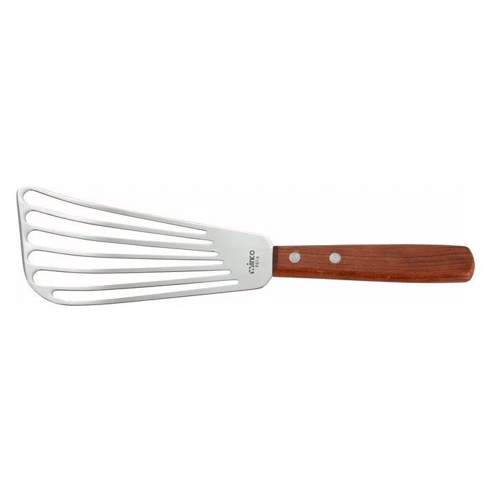 Winco FST 6 Slotted Fish Turner - Stainless Steel Professional Kitchen Spatula for Grilling, Flipping Fish & Delicate Foods - Perfect for Home Chefs & Restaurants