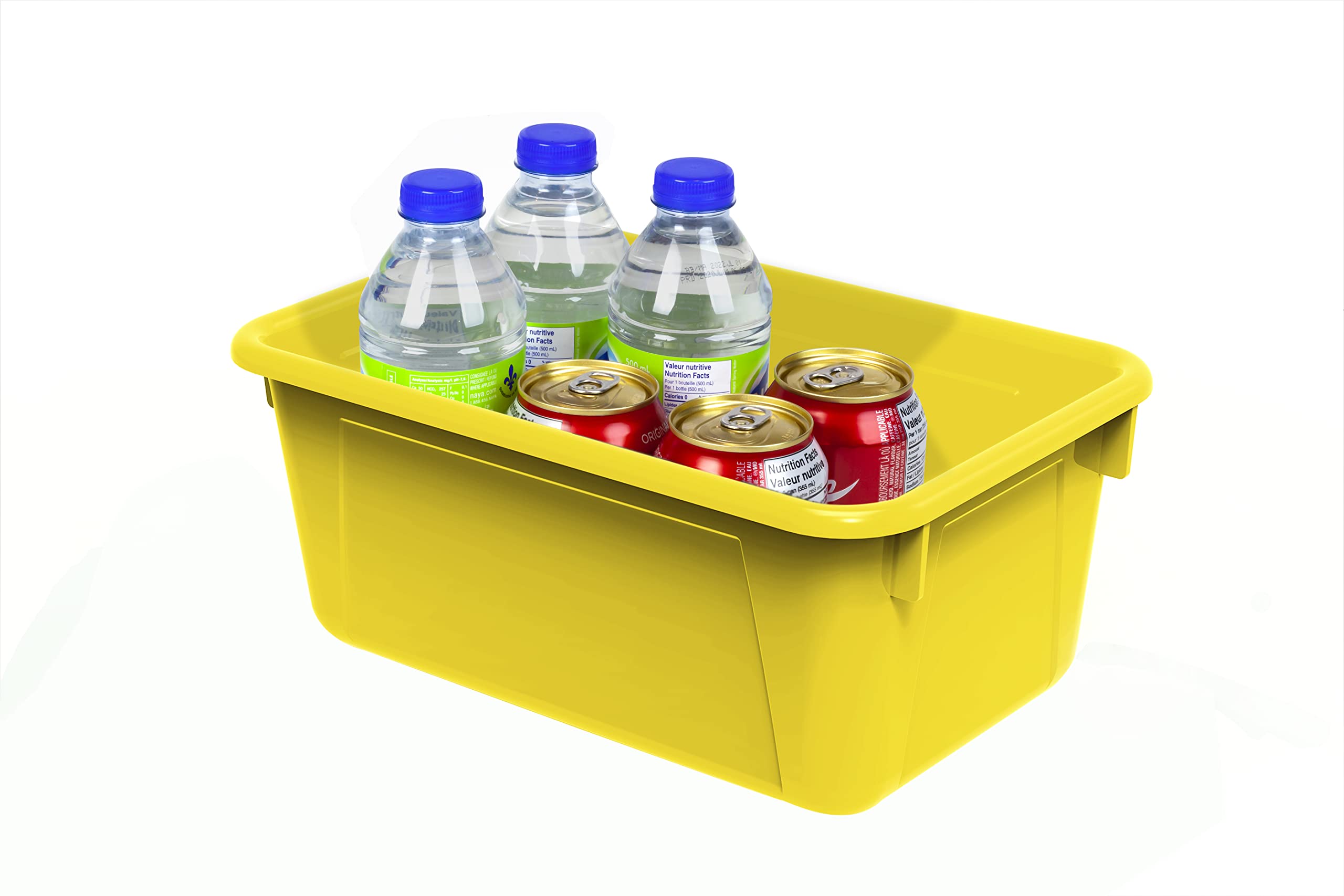 Storex Small Plastic Storage Bins 5-Pack - 12.2 x 7.8 x 5.1 Inches Classroom Organizers, Yellow Cubby Bins for School Supplies, Toys & Craft Organization (62418A05C) - Perfect for Teachers, Daycare & Home Use