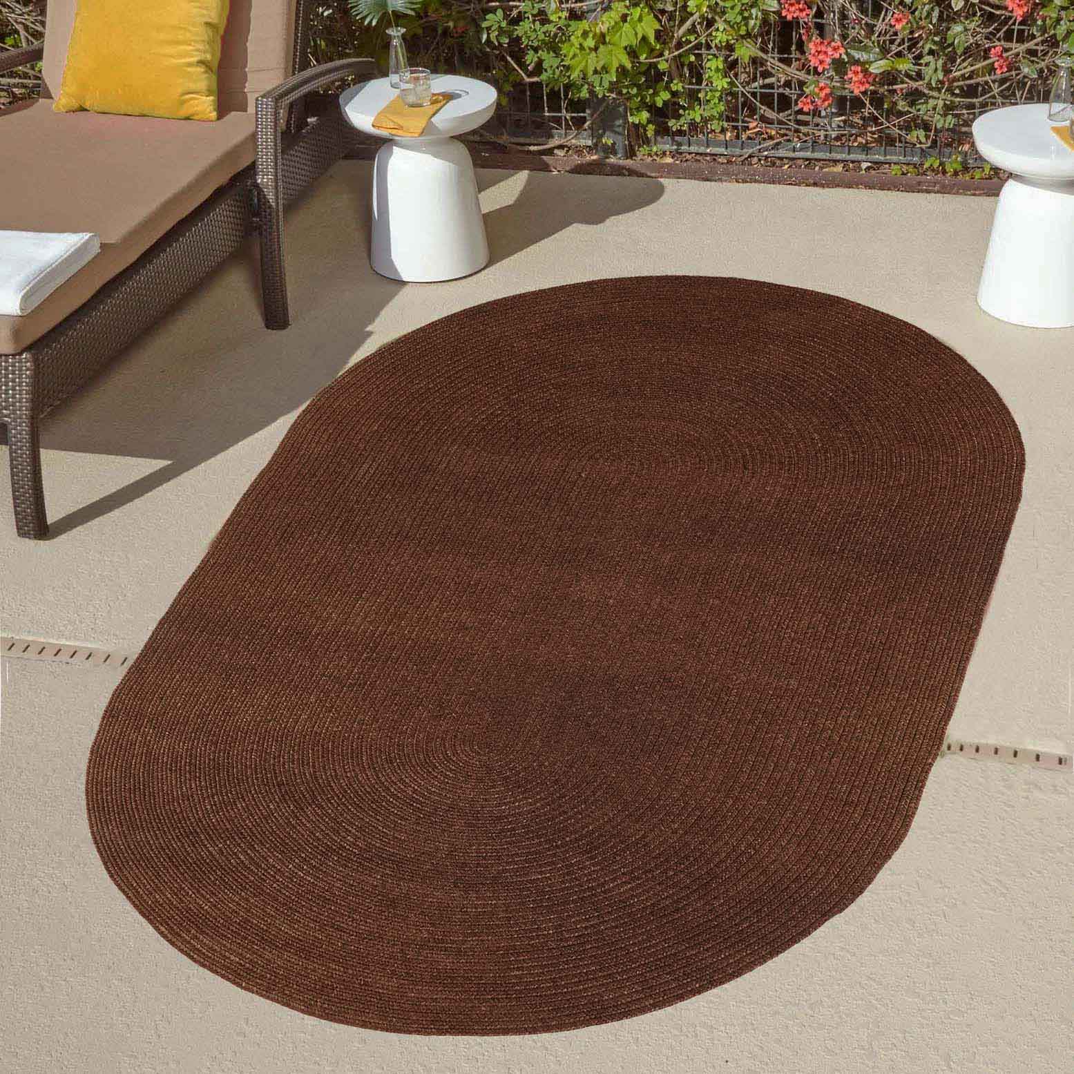 Classic Braided Area Rug - Non-Slip Indoor/Outdoor Oval Rug for Living Room, Bedroom, Patio & Deck - Soft & Durable Home Decor
