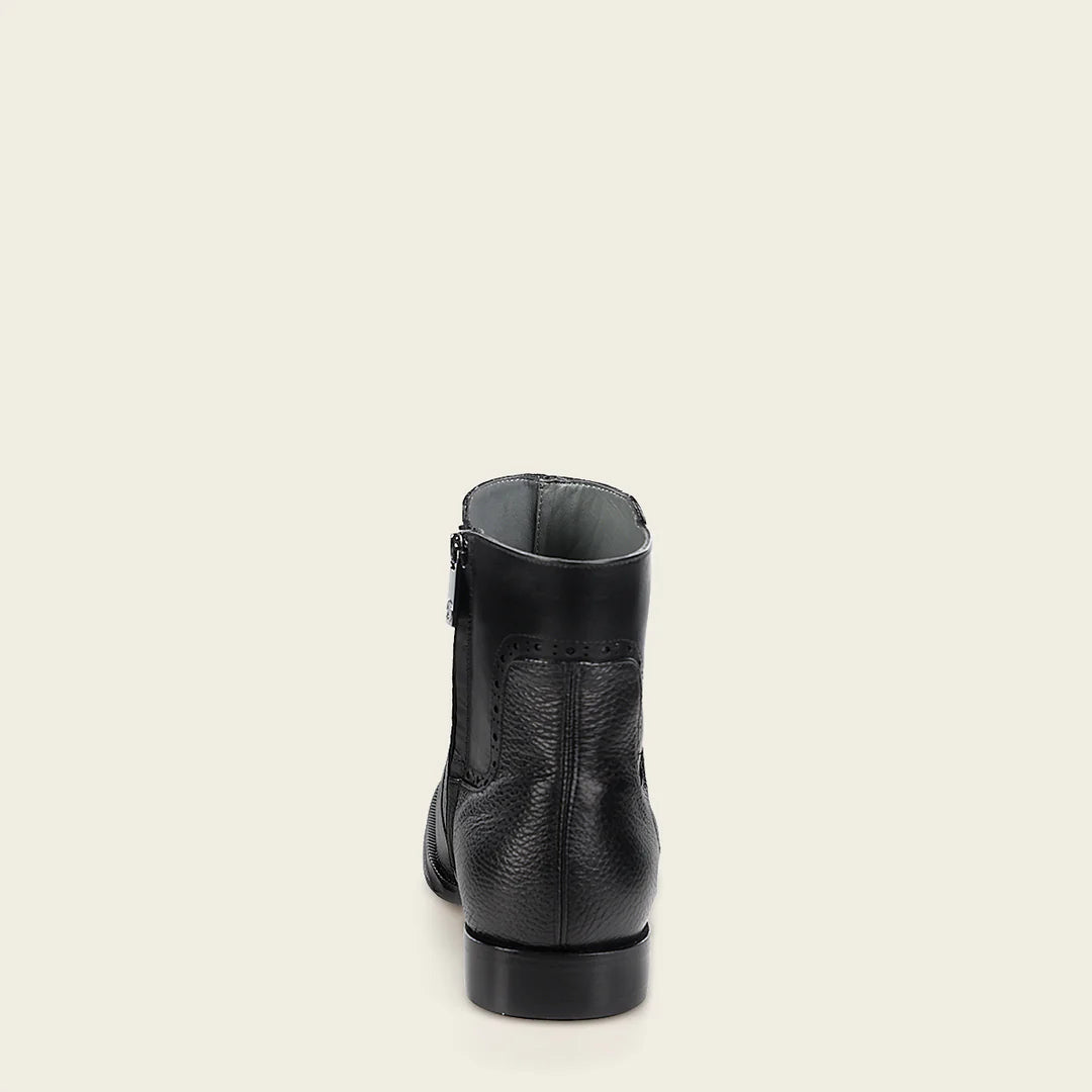 Franco Cuadra Men's Black Casual Leather Ankle Boots - G43VNBU Style for Everyday Wear & Outdoor Adventures