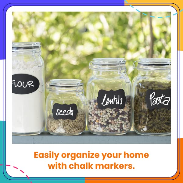 6 White & 8 Earthy Chalk Markers Set - Non-Toxic Liquid Chalk Pens for Blackboards, Windows, Glass, Mirrors - Perfect for Restaurants, Cafes, Classrooms & DIY Crafts