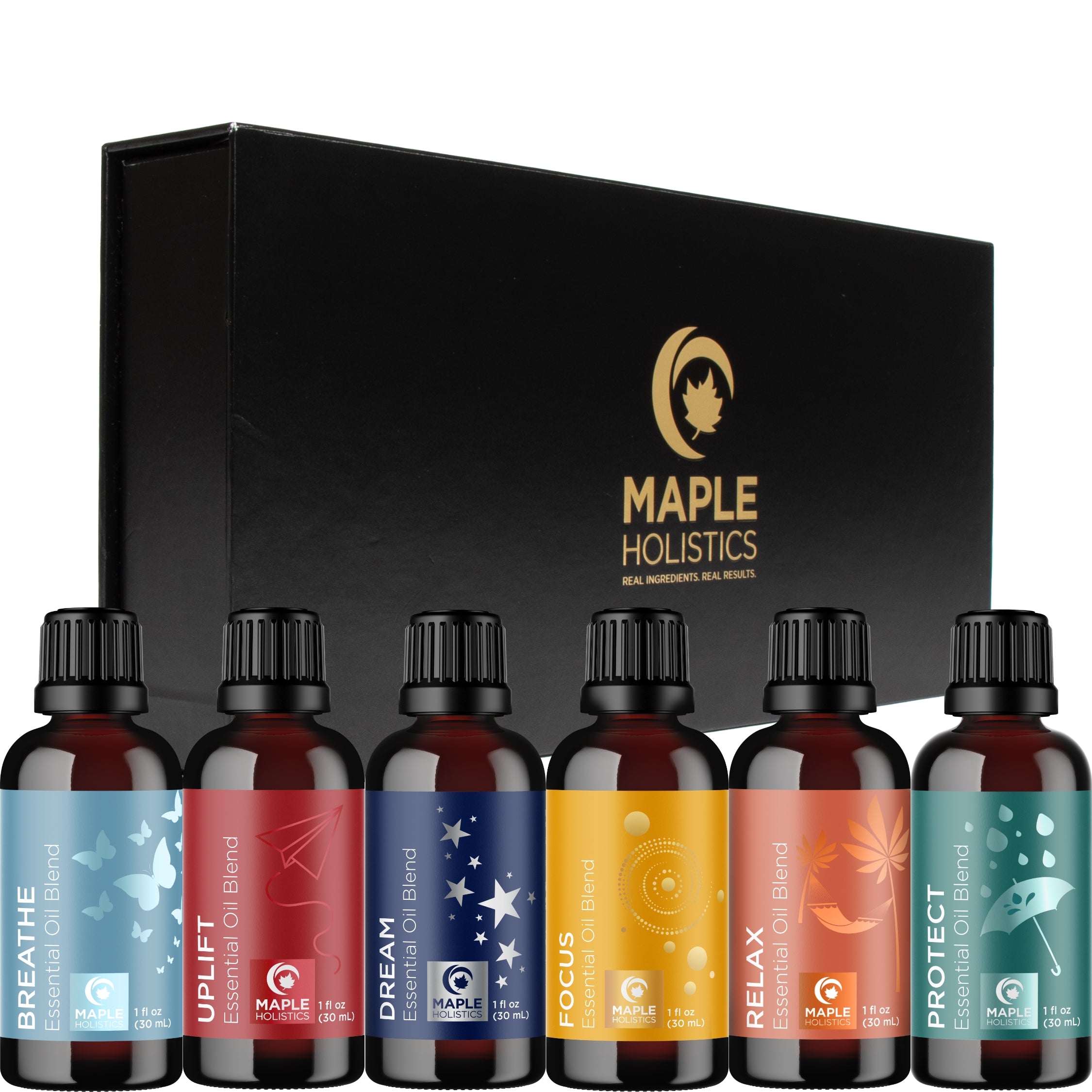 6-Piece Essential Oil Blends Set for Aromatherapy, Relaxation & Home Diffuser - Lavender, Peppermint, Eucalyptus, Tea Tree, Lemon & Orange Oils