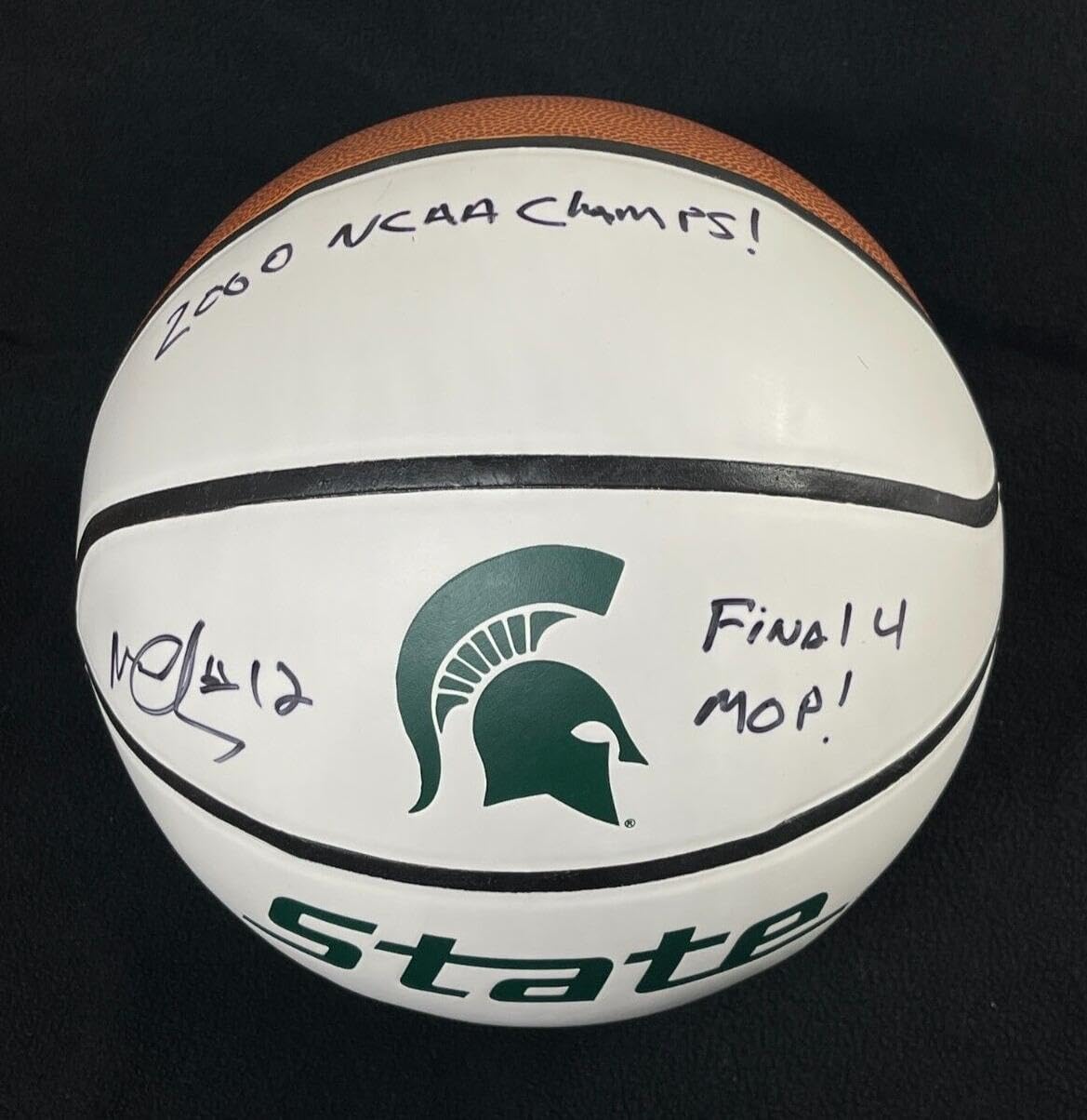 Mateen Cleaves Autographed Michigan State Spartans Basketball - Signed & Dual Inscribed Collectible - Perfect for Sports Memorabilia Fans, Home Decor, and Gift Ideas
