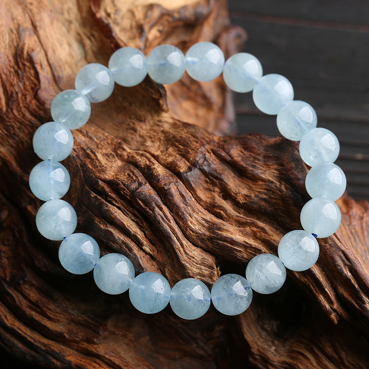 Blue Aquamarine Calming Bracelet for Stress Relief & Anxiety - Healing Crystal Jewelry for Meditation, Yoga & Spiritual Balance