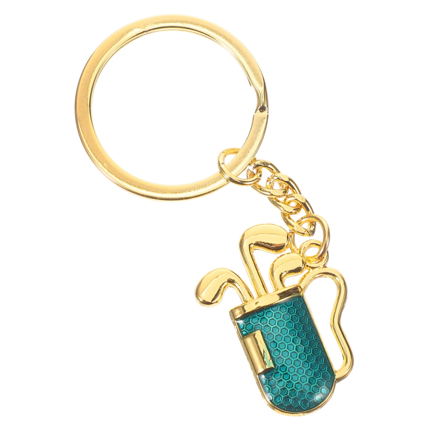 GOOHOCHY Golf Keychain with Ball Markers - Gold & Blue Hanging Keyring Pendant for Golf Bag Decor | Perfect Gift for Golfers & Sports Enthusiasts