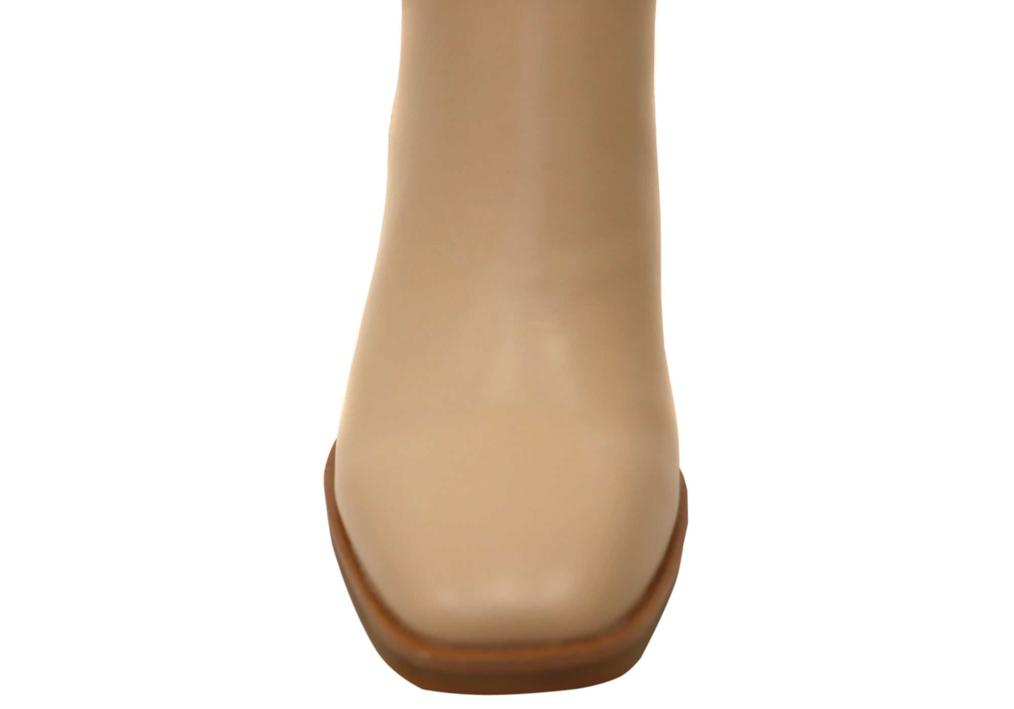 Hush Puppies Women's Leather Heeled Mid Calf Boots in Nude - Comfortable & Stylish Ankle Booties for Work, Date Night & Fall Fashion