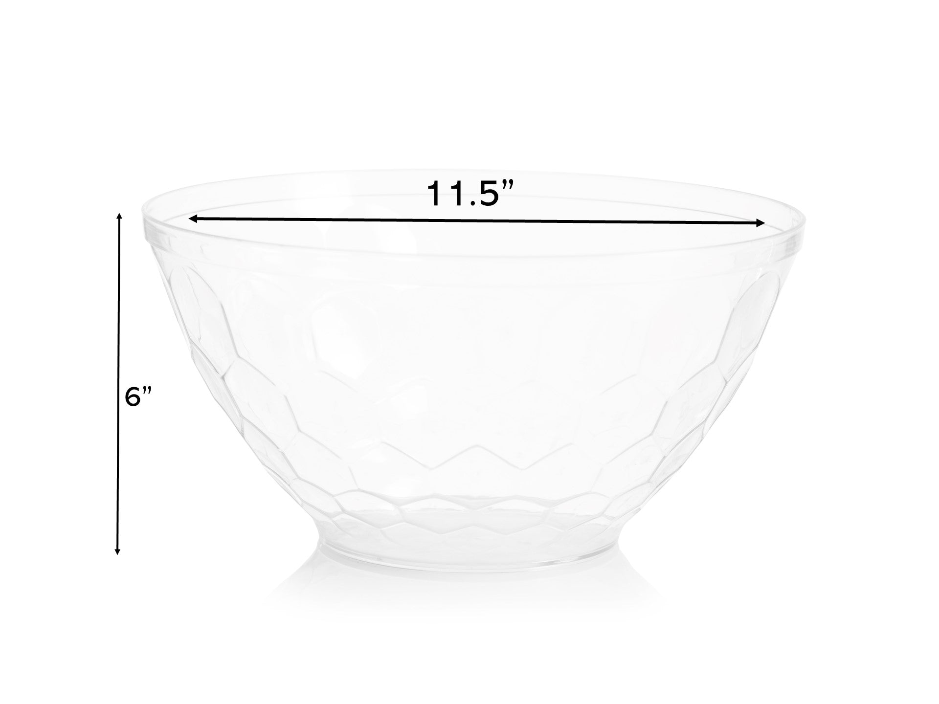White Plastic Embossed Salad Bowl - 1 Pack - Durable & Lightweight Serving Bowl for Salads, Pasta, Fruits - Perfect for Parties, Picnics & Family Dinners