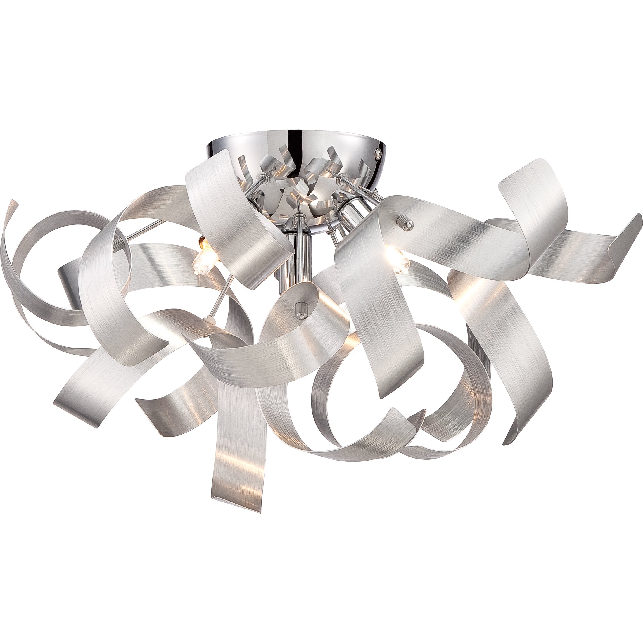 Quoizel Ribbons 4-Light Modern Flush Mount Ceiling Light Fixture - Perfect for Bedroom, Kitchen, Hallway & Living Room Lighting