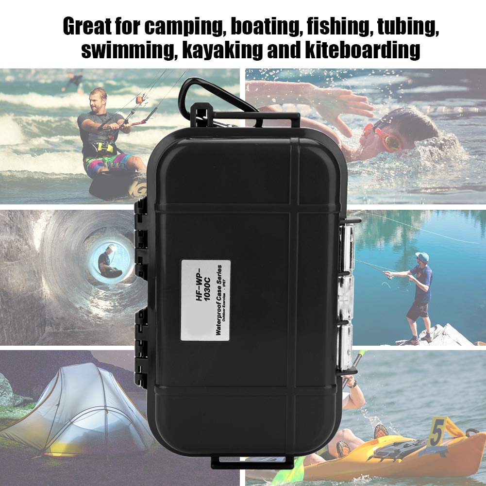 GOTOTOP Waterproof Storage Case - Shockproof Airtight Outdoor Survival Box for Camping, Hiking, Boating & Emergency Supplies (Black)