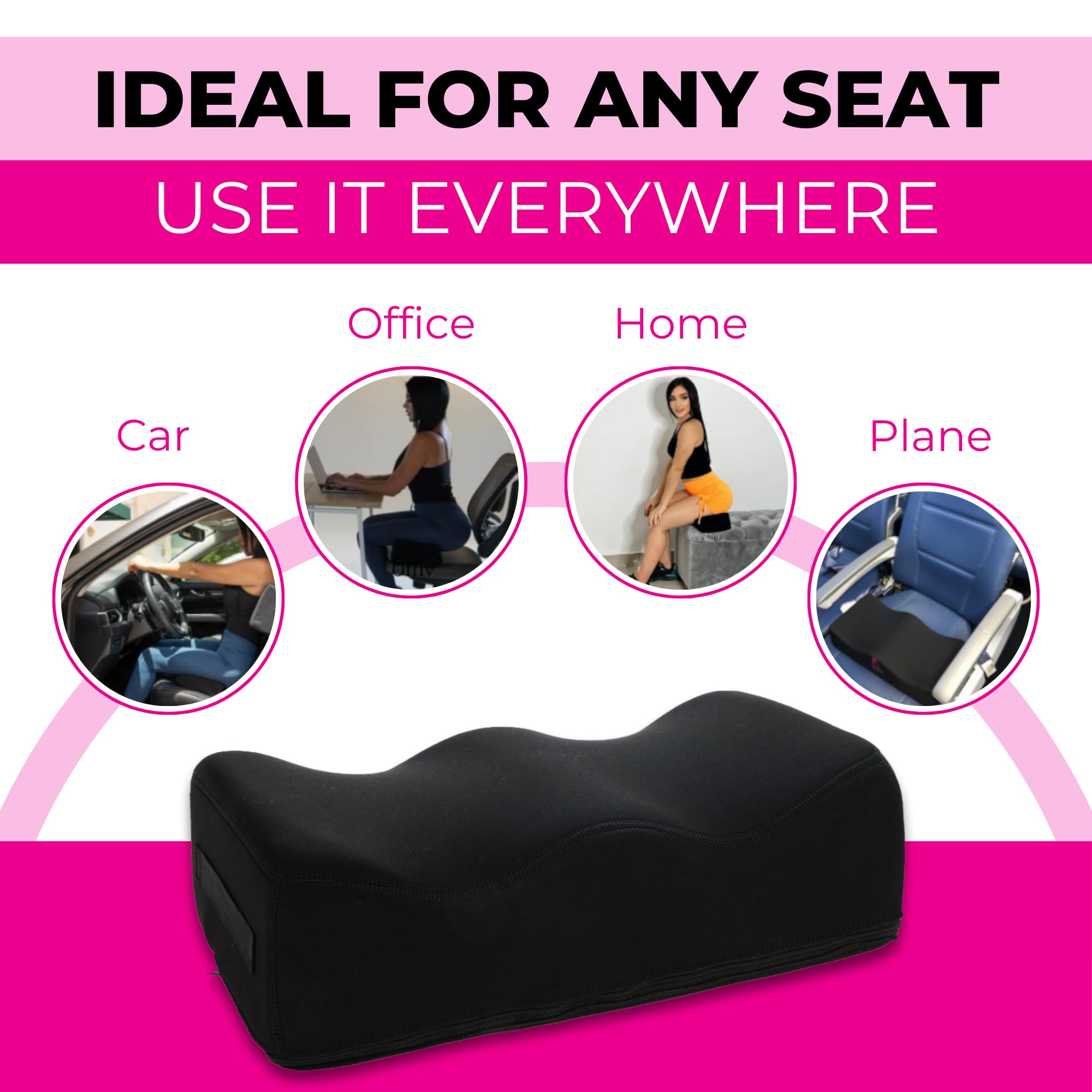Post-Surgery BBL Pillow - Comfortable Butt Cushion for Long Sitting with Female Urinal & Drawstring Bags | Brazilian Butt Lift Recovery Seat Cushion for Women | Perfect for Post-Op Care, Travel, Office & Home Use