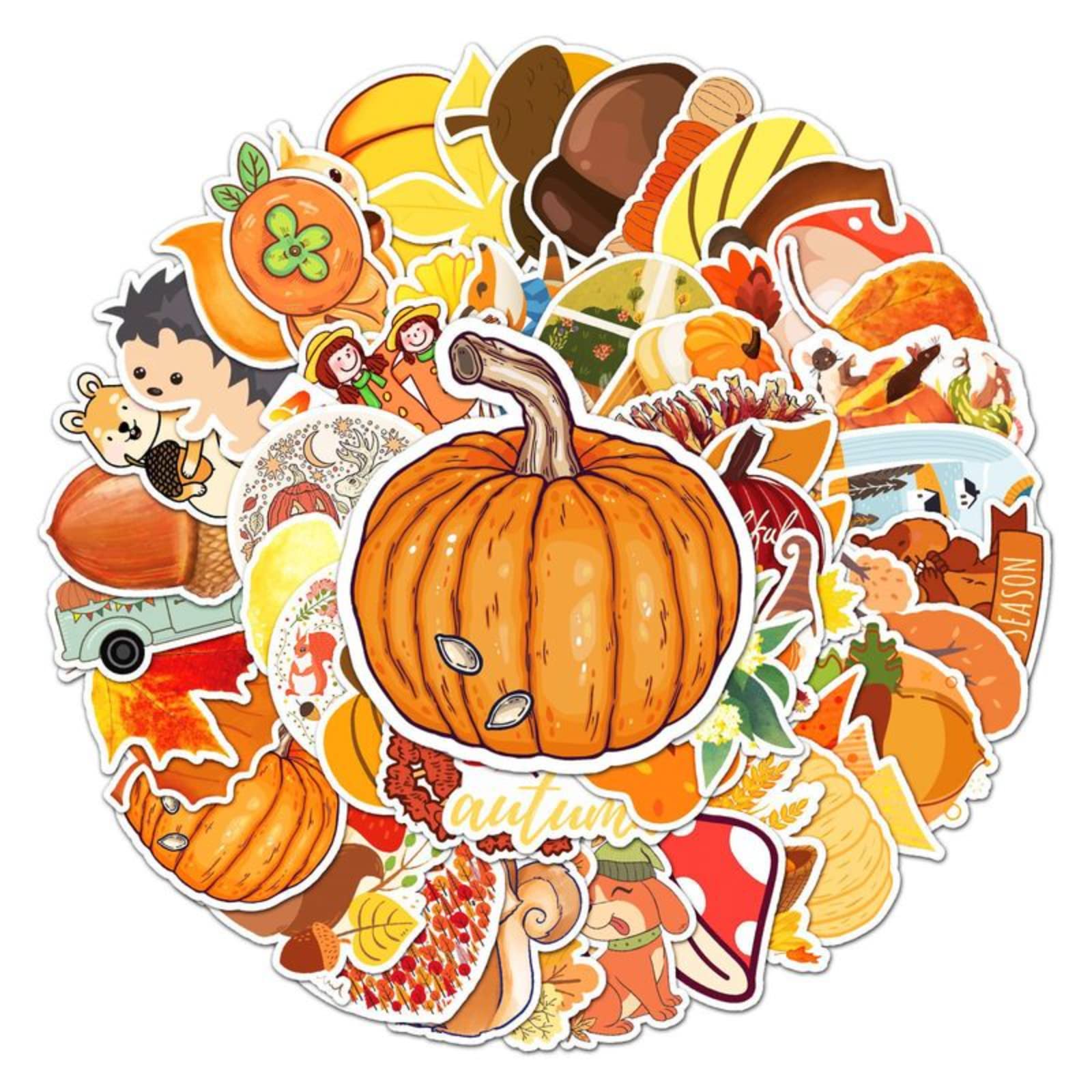 50 Pack Autumn Graffiti Stickers - Waterproof Vinyl Decals for Laptops, Skateboards, Luggage, Helmets & Motorcycles - DIY Decoration for School, Office, Travel & Personalizing Accessories