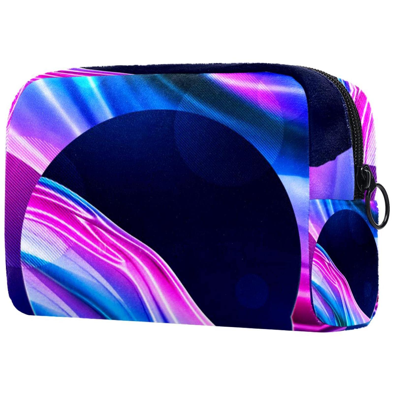 Abstract Pattern Makeup Bag - Large Zippered Cosmetic Pouch for Women & Girls | Travel Organizer, Gym Essentials & Daily Beauty Storage