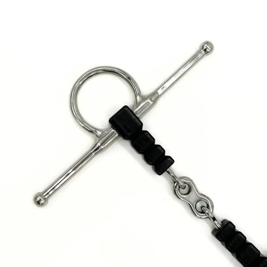 AJR Rubber Block French Link Full Cheek Bit - Comfortable Horse Bit for Dressage & Jumping - Perfect for Training & Show Riding