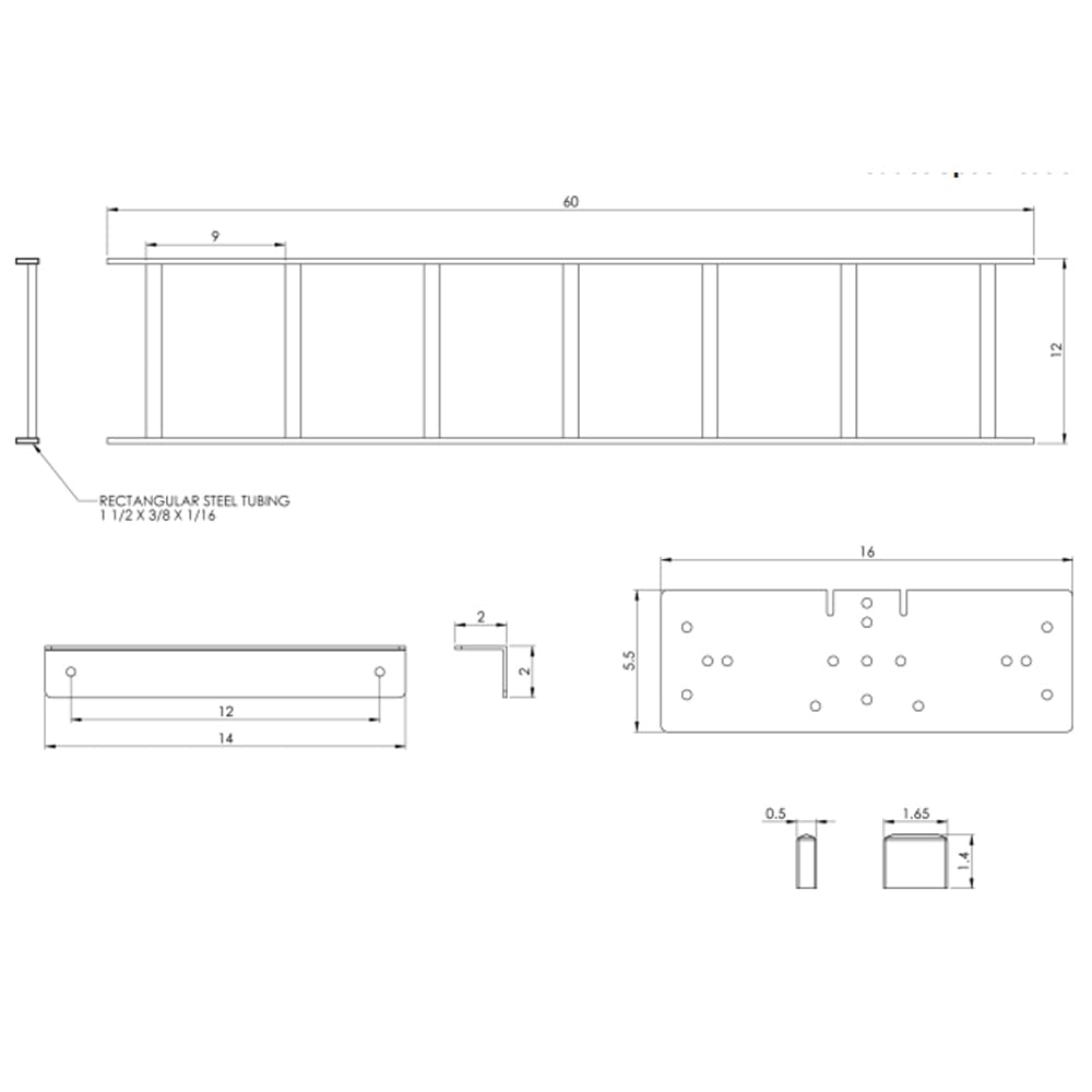 5 Feet ICC Ladder Rack - Heavy Duty Cable Runway Rack-to-Wall Kit for Network & Data Center Cable Management - Perfect for Server Rooms, IT Closets and Office Wiring Organization