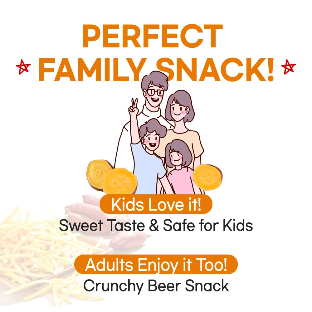 Crispy Sweet Potato Chips - Gluten Free, Non-GMO Vegan Snack - Thin Sliced Korean Yam Fries (10.5oz Pack) | Perfect for On-the-Go, Movie Nights & Healthy Snacking