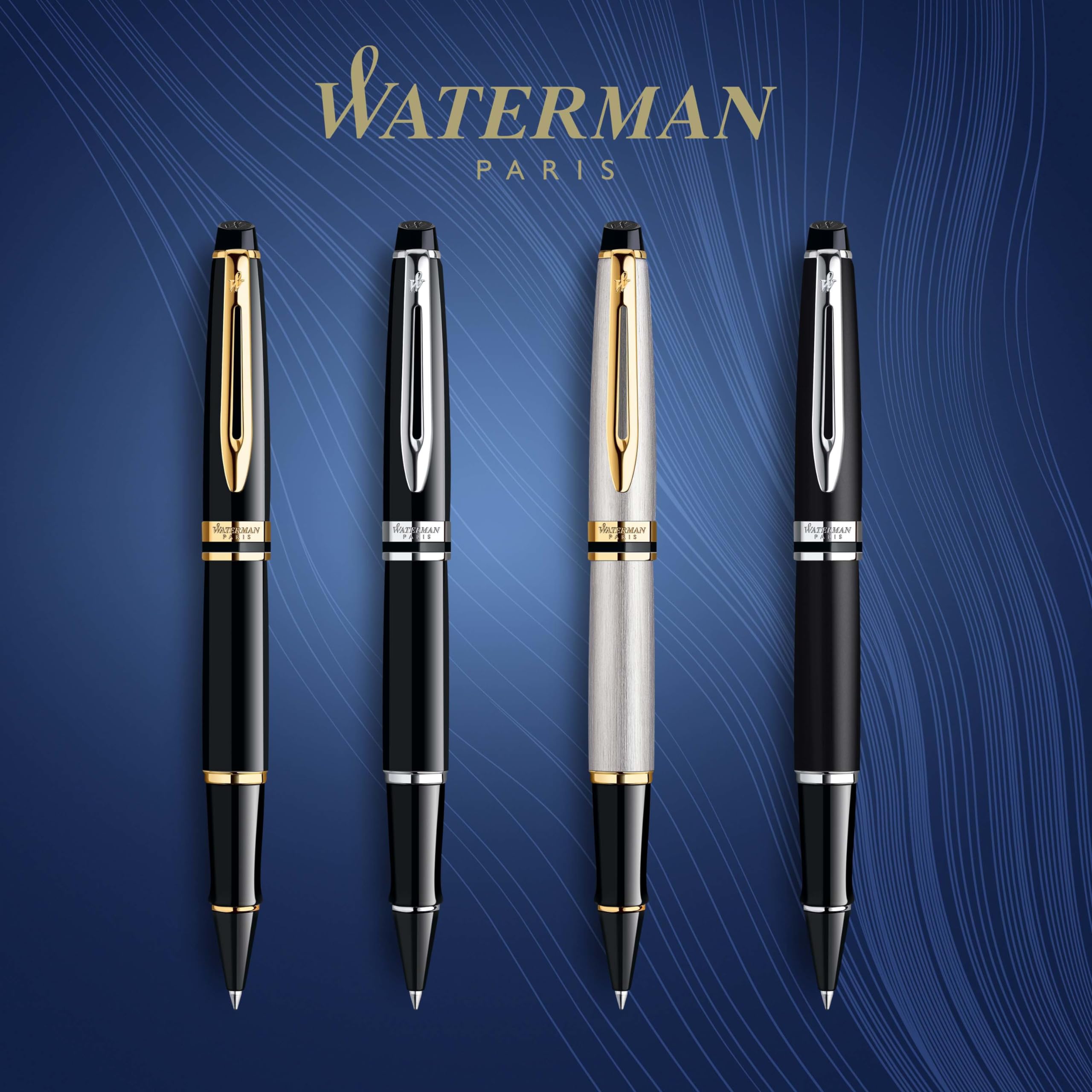 Waterman Expert Rollerball Pen - Gloss Black with 23k Gold Trim, Fine Point Black Ink, Luxury Gift Box | Premium Writing Instrument for Professionals, Ideal Coworker Gift for Office, Business Meetings & Special Occasions