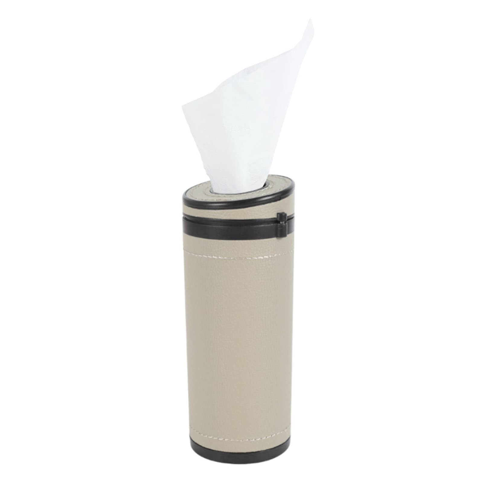 MiOYOOW PU Leather Car Tissue Holder - 2.75'' Diameter Cup Holder Tissues Tube for Car, Bathroom & Office | Compact Tissue Box Organizer for Vehicles, Home & Workspace