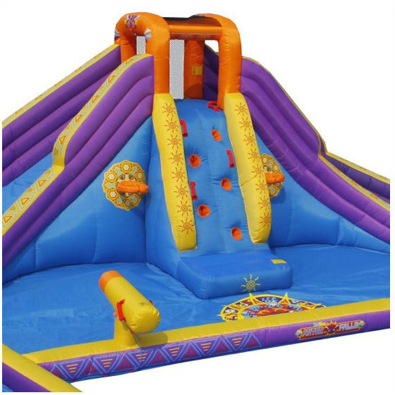 KidWise Aztec Falls Back to Back Water Park - Inflatable Water Slide for Kids Outdoor Play, Summer Backyard Fun, Birthday Parties & Family Gatherings
