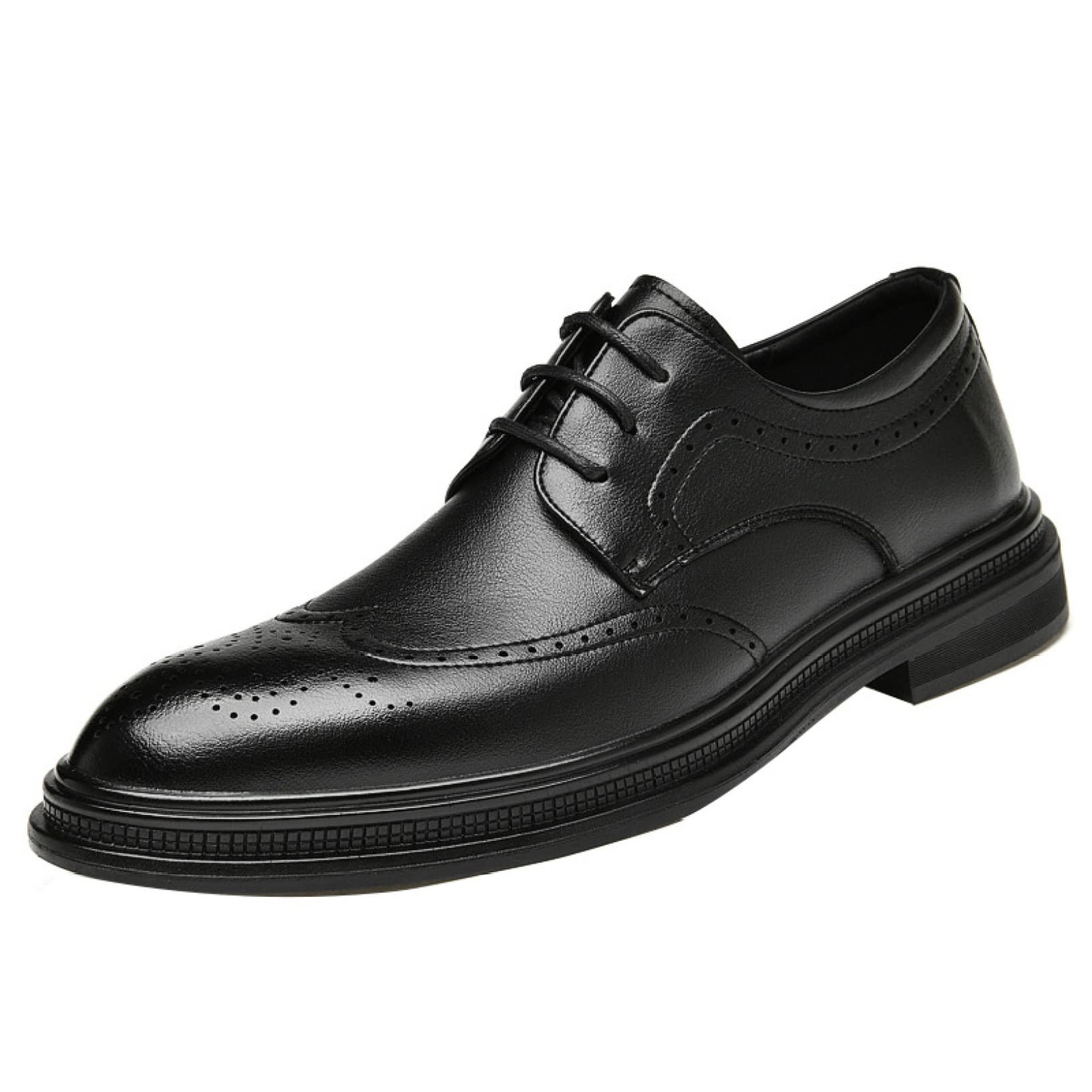 Men's Casual Brogue Oxford Shoes - Comfortable PU Leather Lace-Up Dress Shoes for Walking & Outdoor Activities - Perfect for Office, Business & Daily Wear