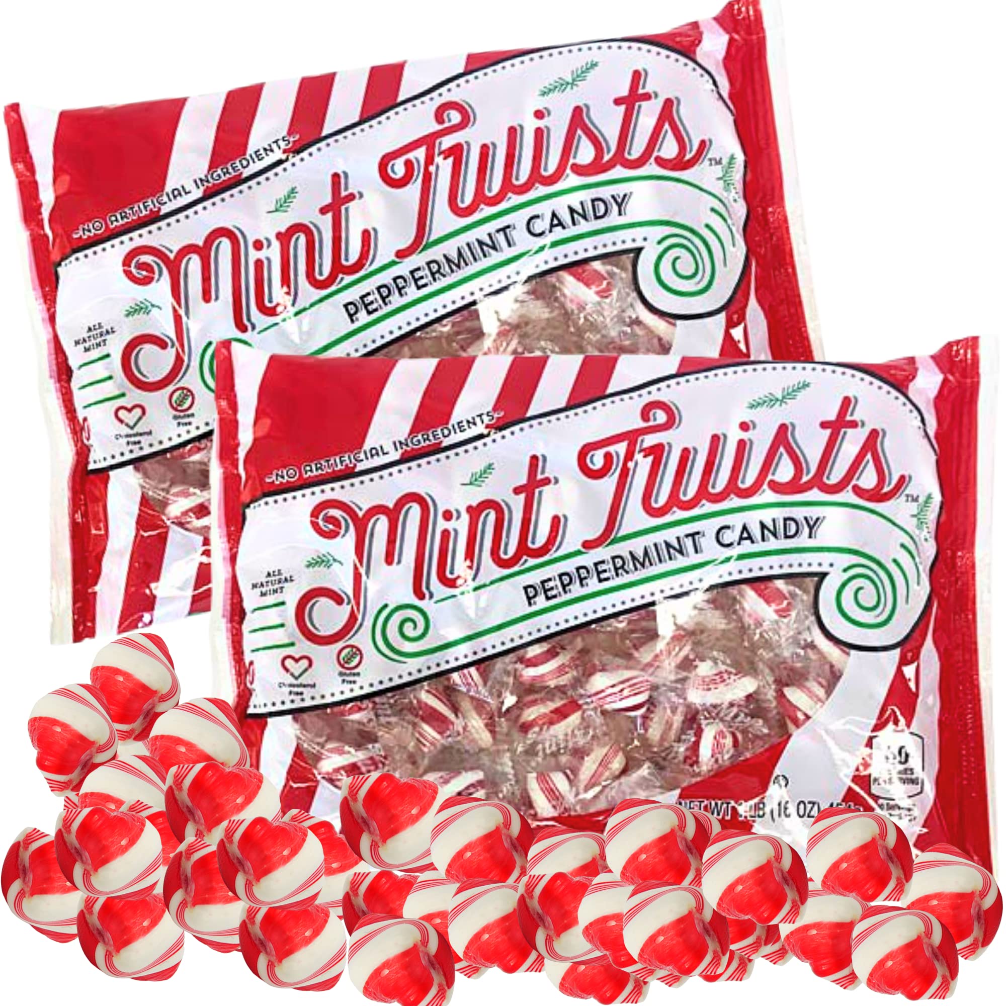 Soft Mints Bulk - Individually Wrapped Peppermint Candy for Fresh Breath | Old-Fashioned Melt in Mouth Mints | Perfect for Cupcake Toppers, Party Favors & Office Treats | Pack of 2