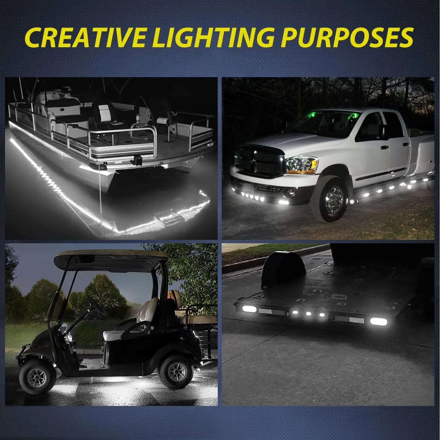 3.8 Inch 6 LED White Side Marker Lights - 10 Pack - Waterproof & Durable for Trucks, Trailers, RVs, Boats - Perfect for Nighttime Safety & Vehicle Customization