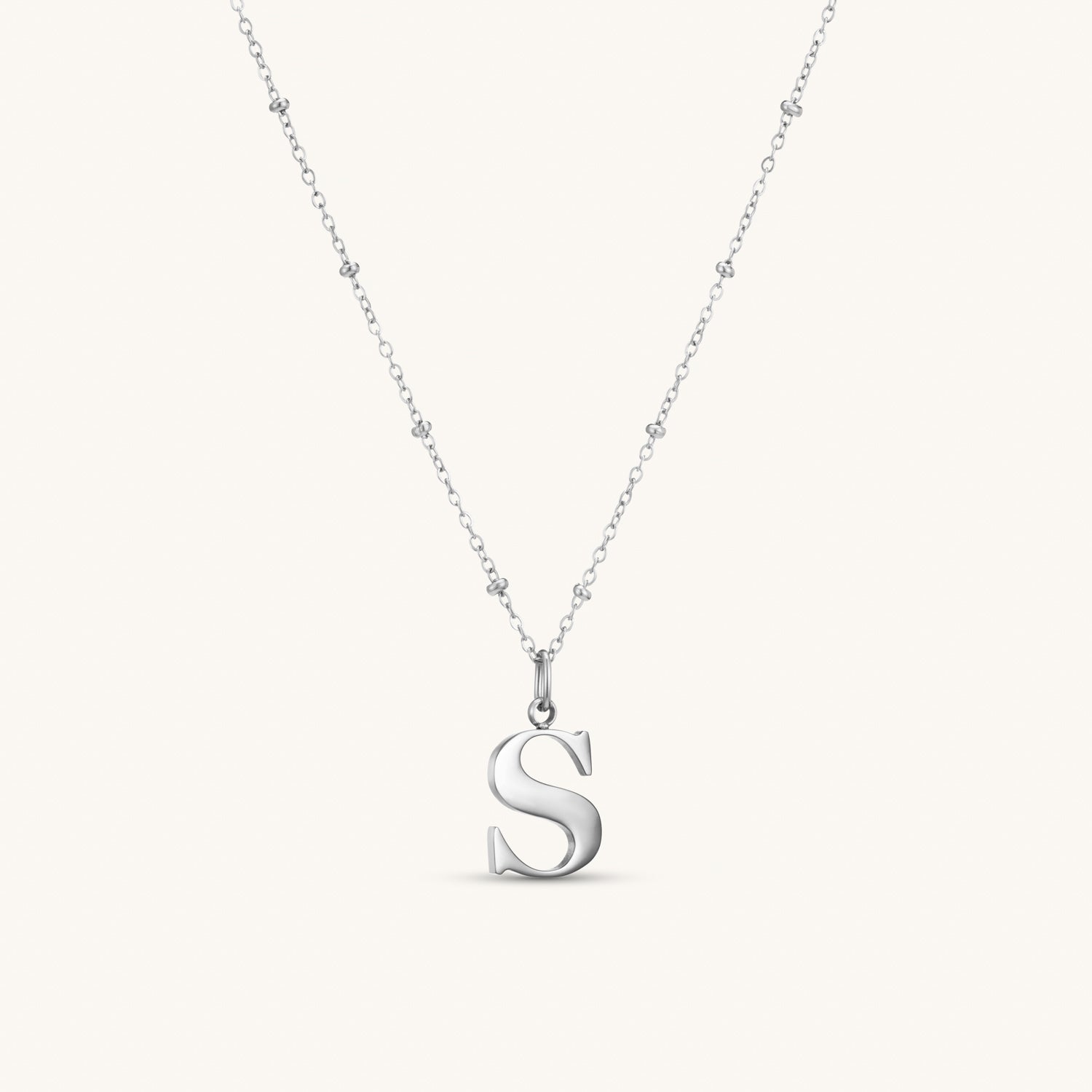 S Initial Pendant Necklace in Sterling Silver - Personalized Name Necklace for Women, Elegant Gift for Birthday, Anniversary & Valentine's Day