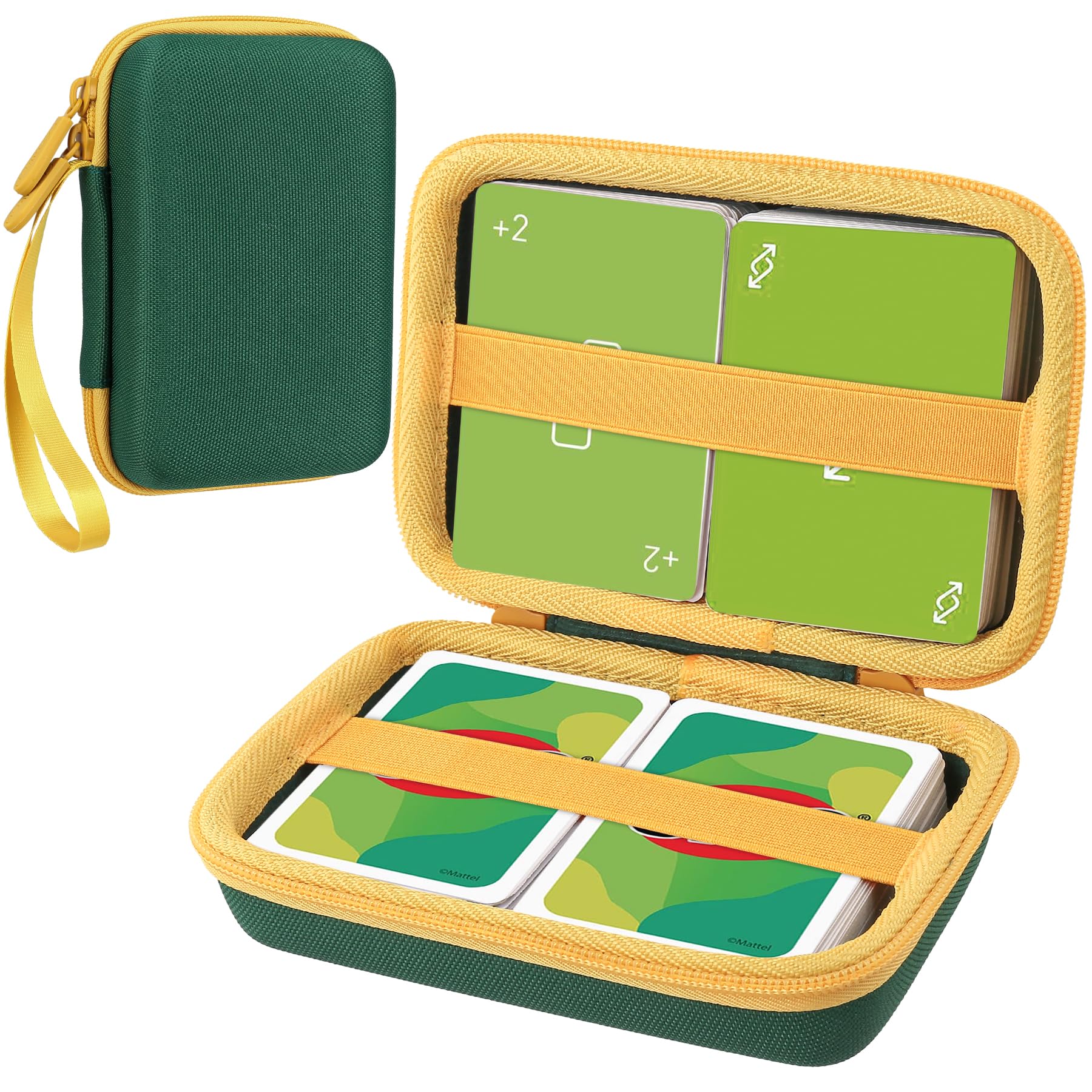 Aenllosi Card Holder Case Compatible with UNO Card Game - Travel Storage Pouch for UNO Cards, Green (Case Only) - Perfect for Game Nights, Travel & Organizing Card Games