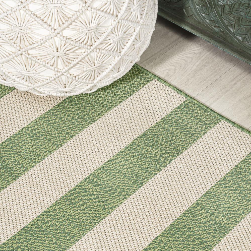 Negril Two-Tone Wide Stripe Indoor/Outdoor Area Rug - Durable & Stylish for Living Room, Patio, or Deck