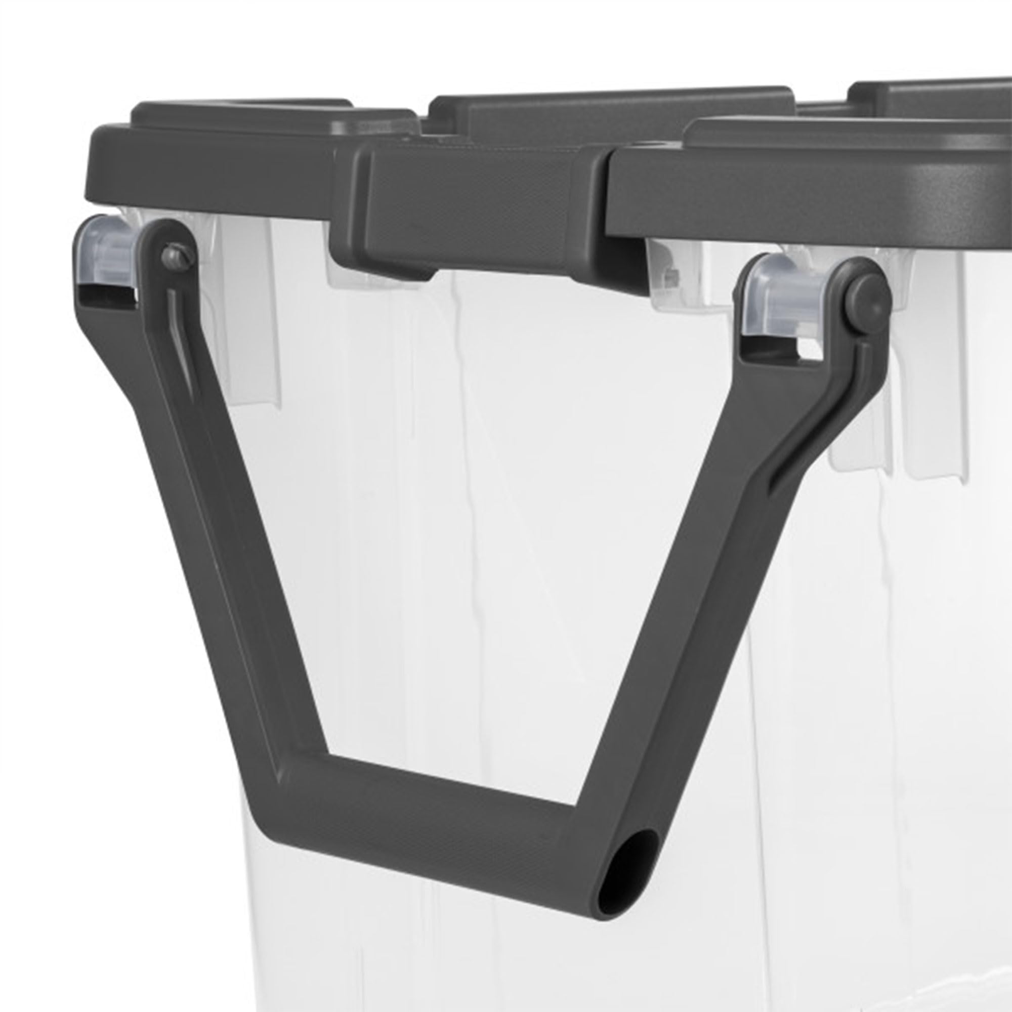 Sterilite 8-Pack 160 Qt Stackable Storage Bins with Latching Lids & Wheels, Gray - Perfect for Home Organization, Garage Storage & Moving Supplies