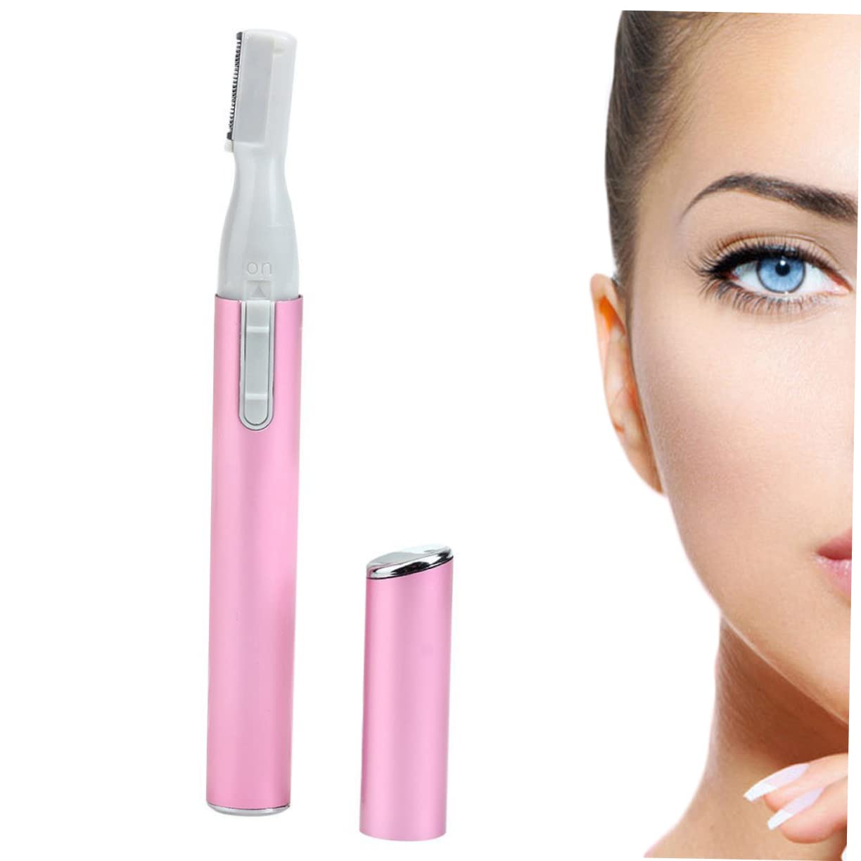 Electric Eyebrow Trimmer for Women - Painless Eyebrow Hair Removal Device & Shaper - Rechargeable Eyebrow Shaver with Precision Blades - Perfect for Eyebrow Grooming, Shaping and Maintenance at Home or Travel (Pink)