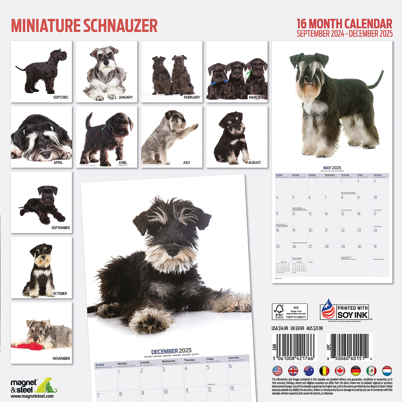 2025 Miniature Schnauzer Wall Calendar - Modern Dog Lover's Planner for Home & Office Decor | Perfect for Pet Owners, Gifts & Scheduling