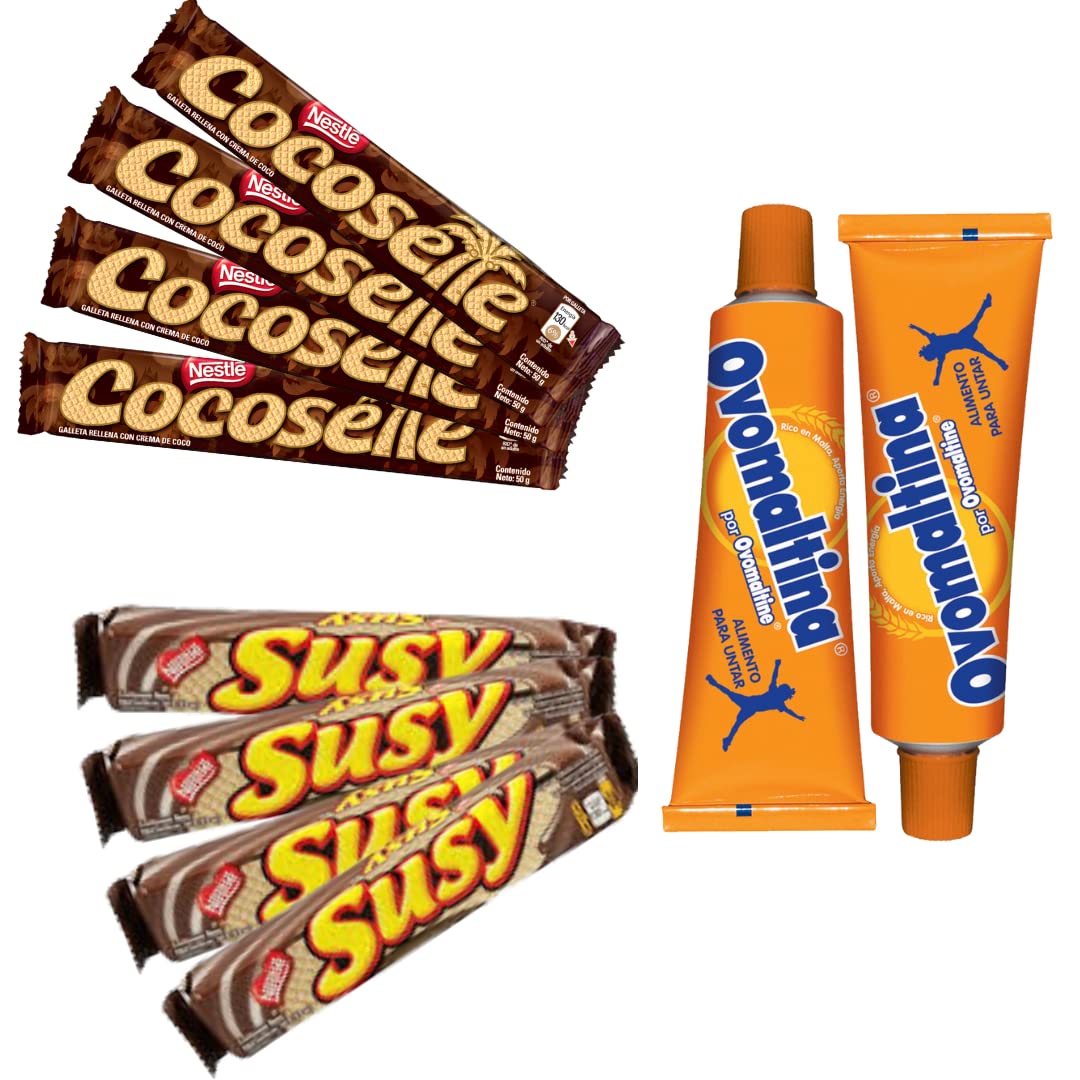 Latinsabor Venezuela Snacks - Sweet Assorted Cookies & Candy Pack (Cocosette, Susy, Ovomaltina) | Authentic Venezuelan Treats for Parties, Gifts & Snacking