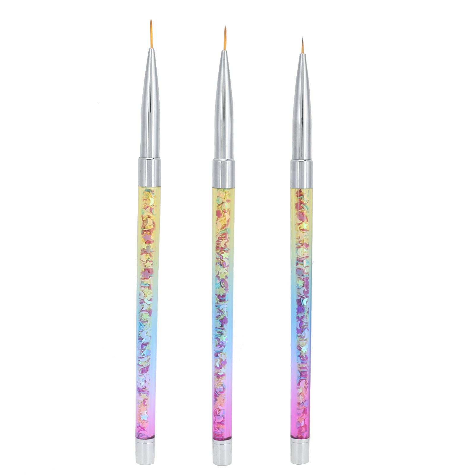 3pcs Professional Nail Art Brush Set - High-Quality Nylon Wool Liner, Striping & Decoration Brushes for Manicure & Nail Design | Perfect for Salon, Home Use & DIY Nail Art