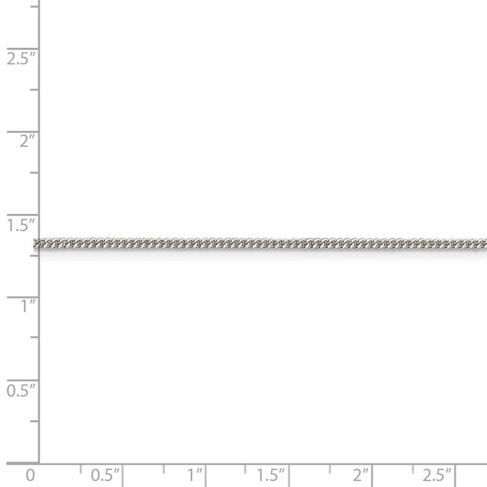 1.5mm Sterling Silver Curb Chain Necklace for Women - Elegant & Durable