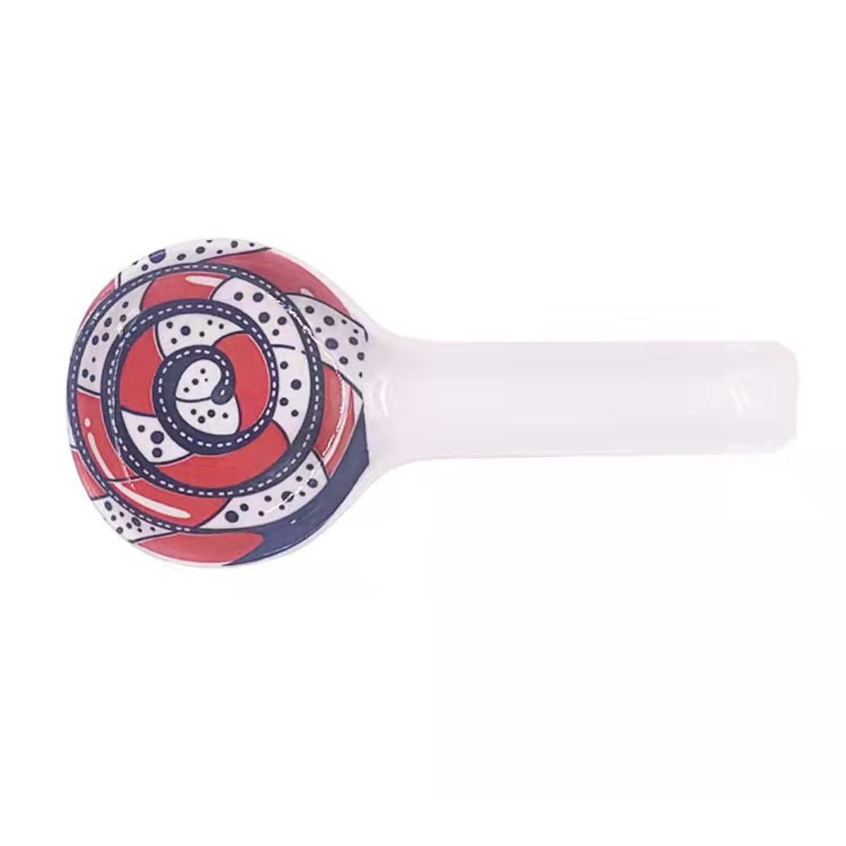 LLDAYU 9-inch Hand Painted Colorful Ceramic Spoon Rest - Farmhouse Kitchen Decor, Dishwasher Safe Utensil Holder | Perfect for Countertop Organization & Stylish Kitchen Accessories