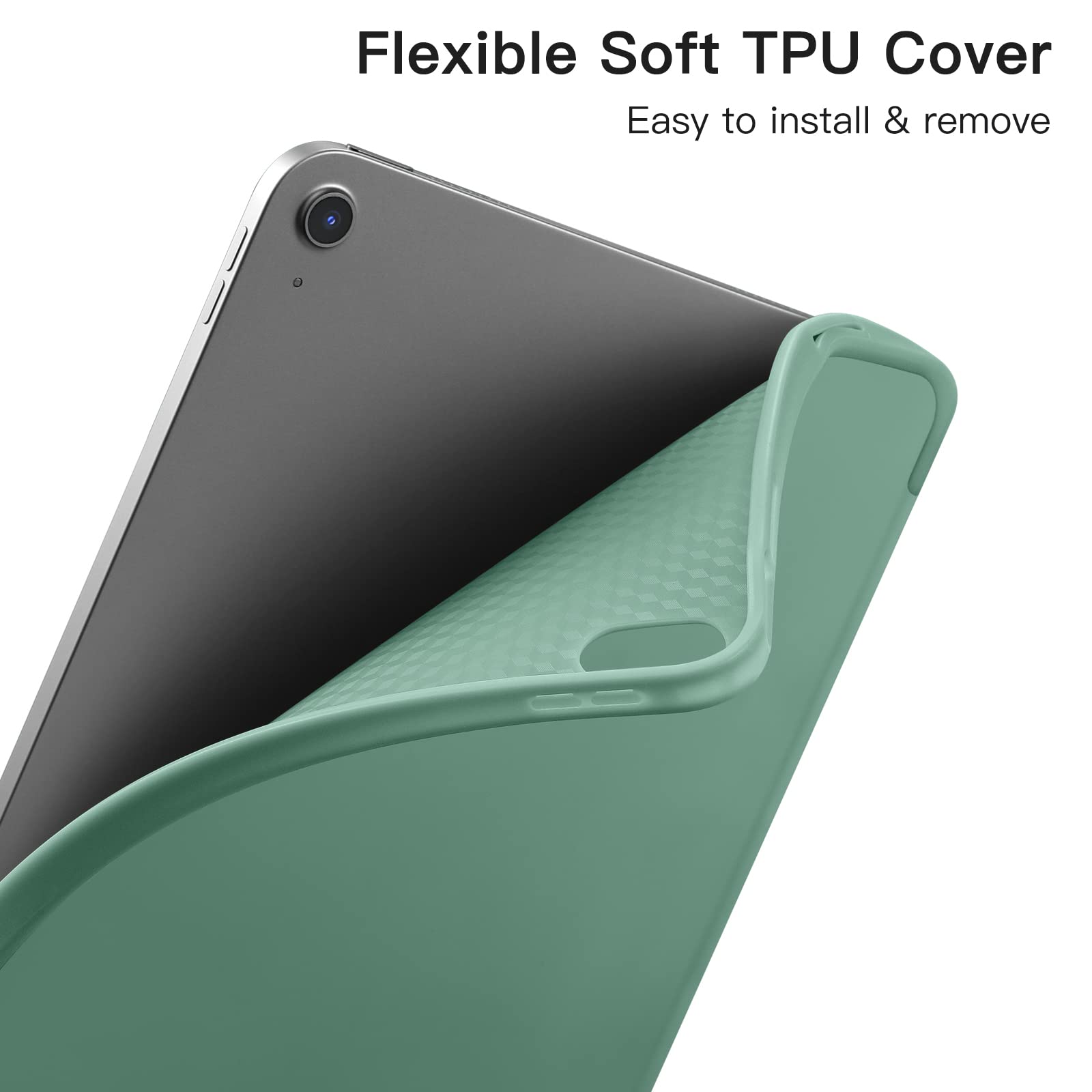 Dirrelo iPad Pro 11 Inch Case (2025 Model A16) & iPad 10th Gen 10.9 Inch Case (2022) - Shockproof TPU Trifold Stand Cover with Apple Pencil Holder | Auto Sleep/Wake Function | Pine Green | Perfect for Work, School & Travel Protection