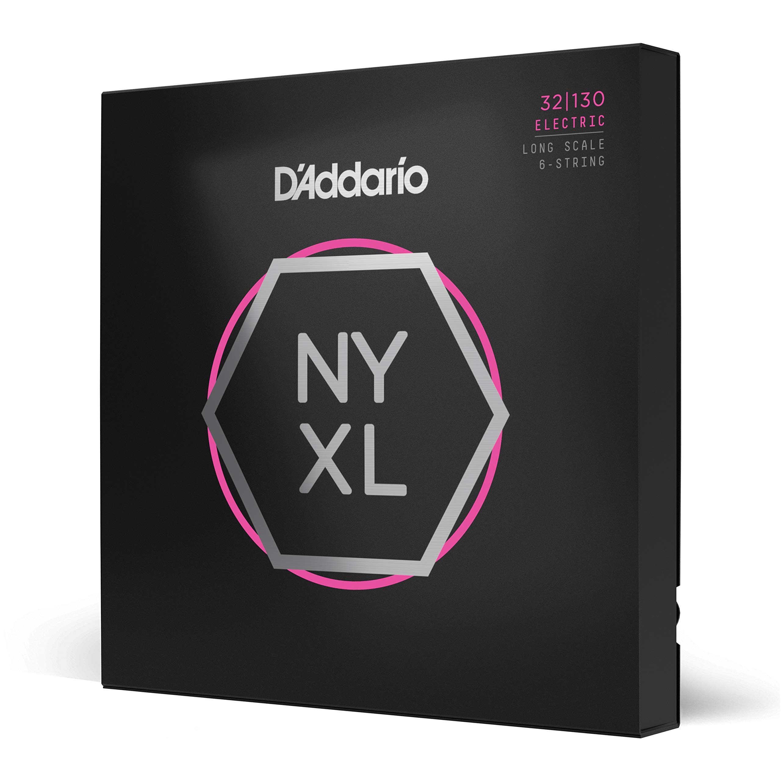D'Addario NYXL32130 NYXL Bass Guitar Strings 6-String Set (32-130 Regular Light, Long Scale) - Unrivaled Strength, Tuning Stability & Enhanced Tone - Perfect for Professional Bassists & Studio Recording