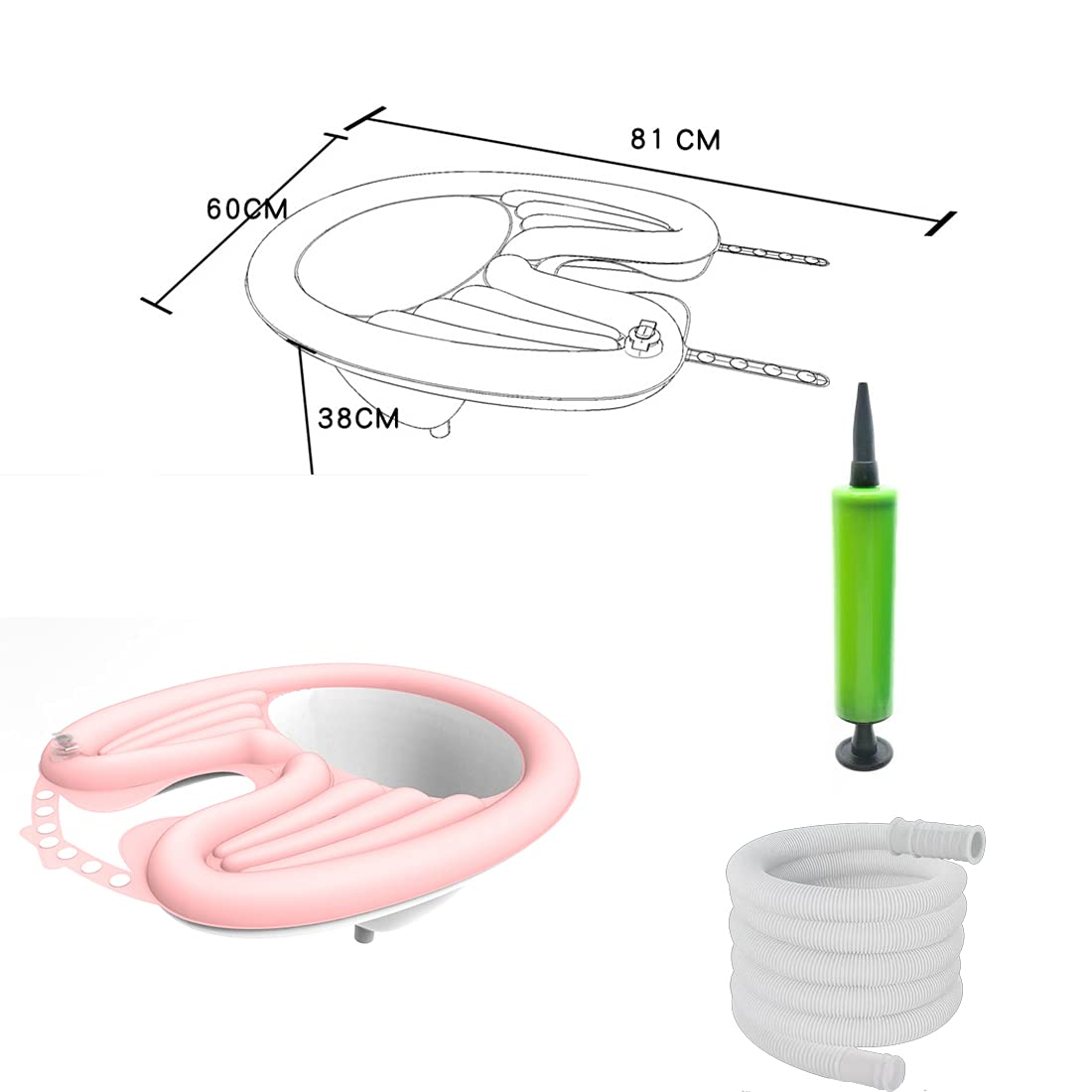 Portable Inflatable Shampoo Bowl - Lightweight Hair Washing Basin for Elderly, Disabled & Bedridden Patients - Adjustable Bedside Shampoo Tray for Home Care, Hospitals & Nursing Homes - Ideal for Pregnancy, Injury Recovery & Mobility Challenges